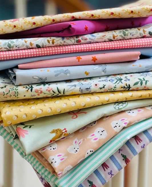 Spring fling 13 fat quarter # 2 Easter RJR poppie cotton bunnies Dear Stella carrots