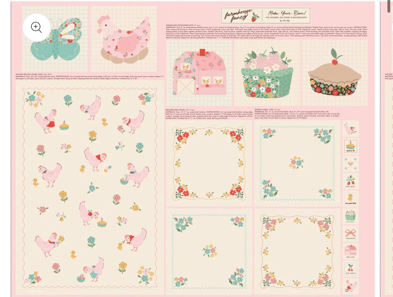 Poppie Cotton Tea Towel Project Panel farmhouse fancy FH25970 in stock Elea Lutz