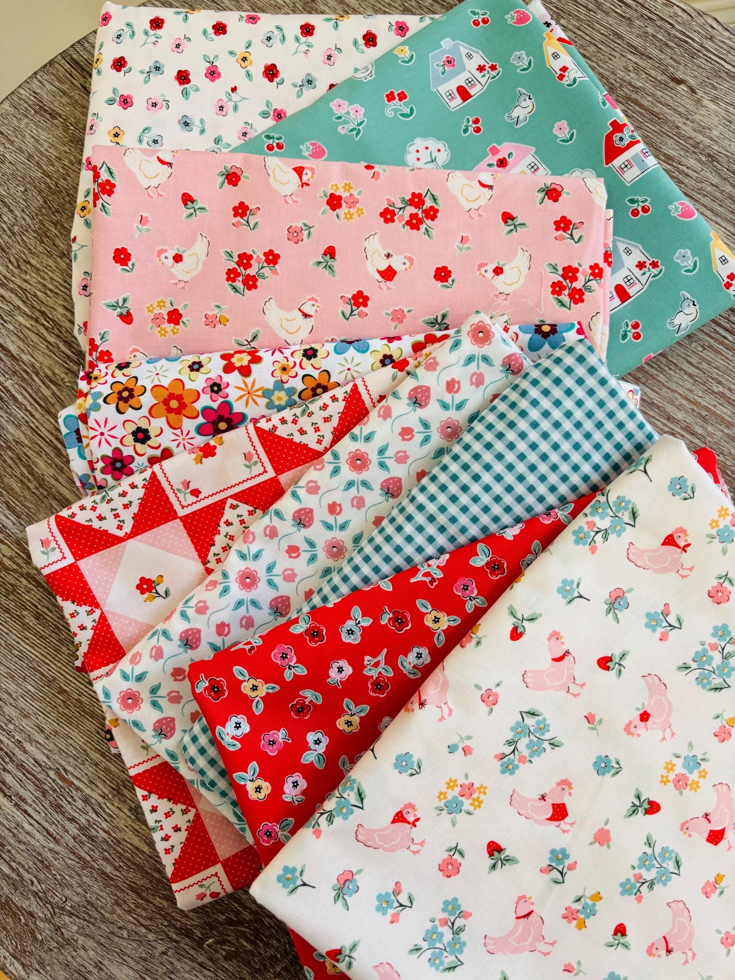 Best of Poppie Part 2 - 9 fat quarter bundle - farmhouse fancy - Lori holt - plaid Poppie cotton home sweet home