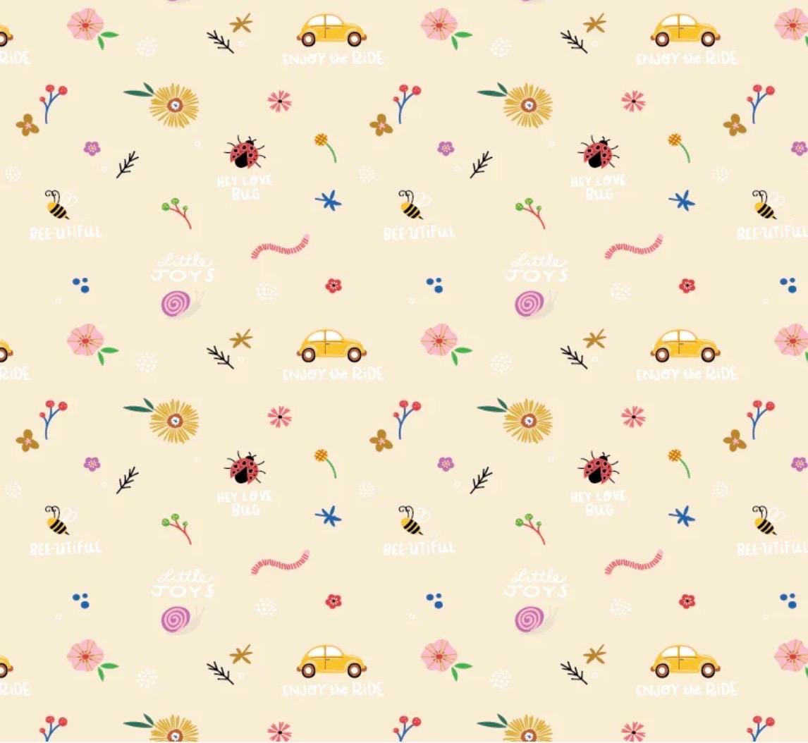 Preorder* Poppie Cotton little joys natural Hey love bug BG25133 shipping February