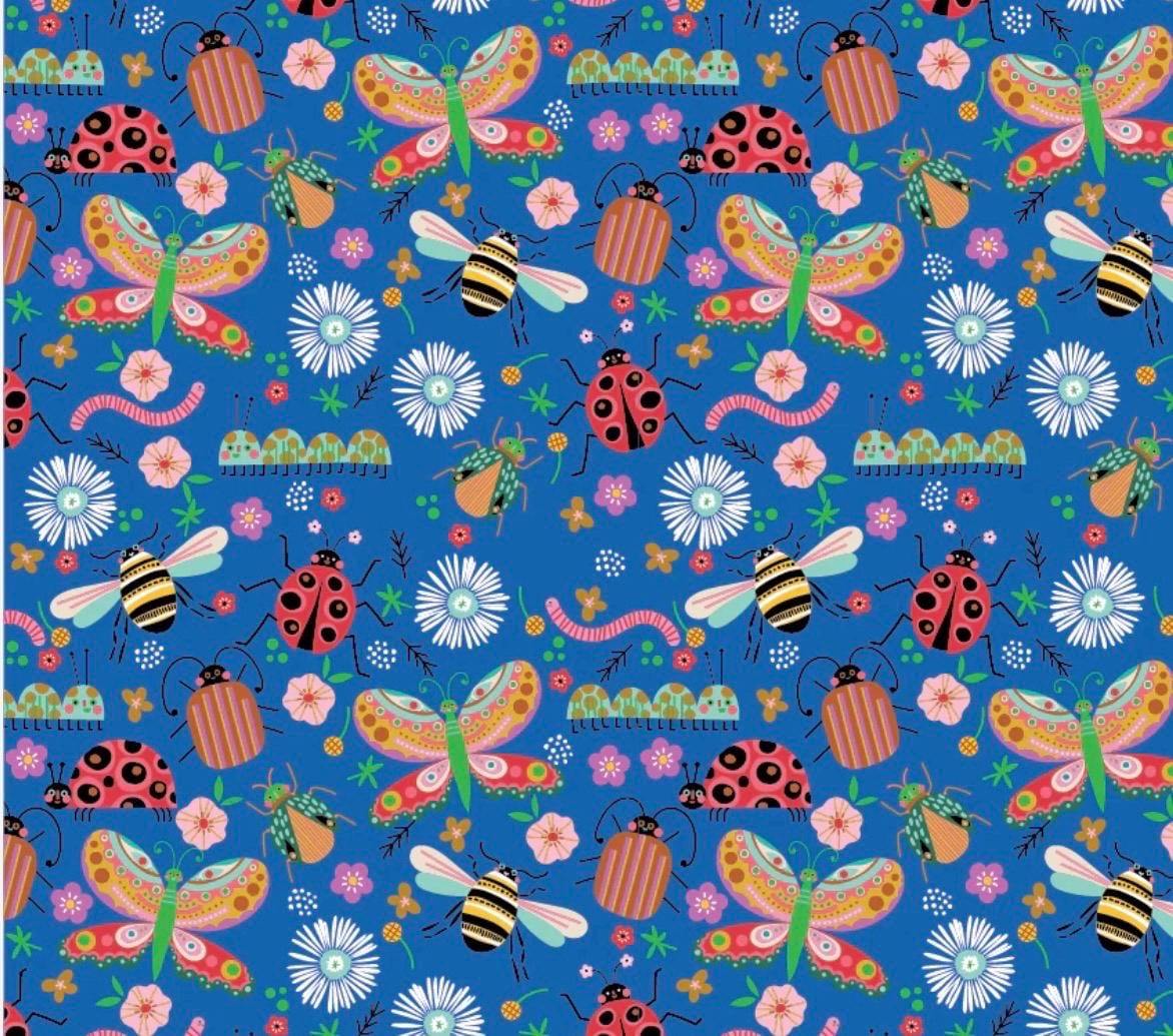 Preorder* Poppie Cotton bugs blue Hey love bug BG25132 shipping February