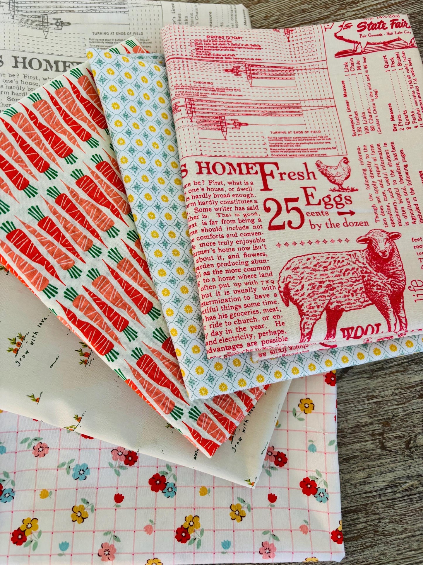 Farm fun 16 fat quarter bundle - Poppie cotton Lori Holt Cottage Grove Farmhouse fancy