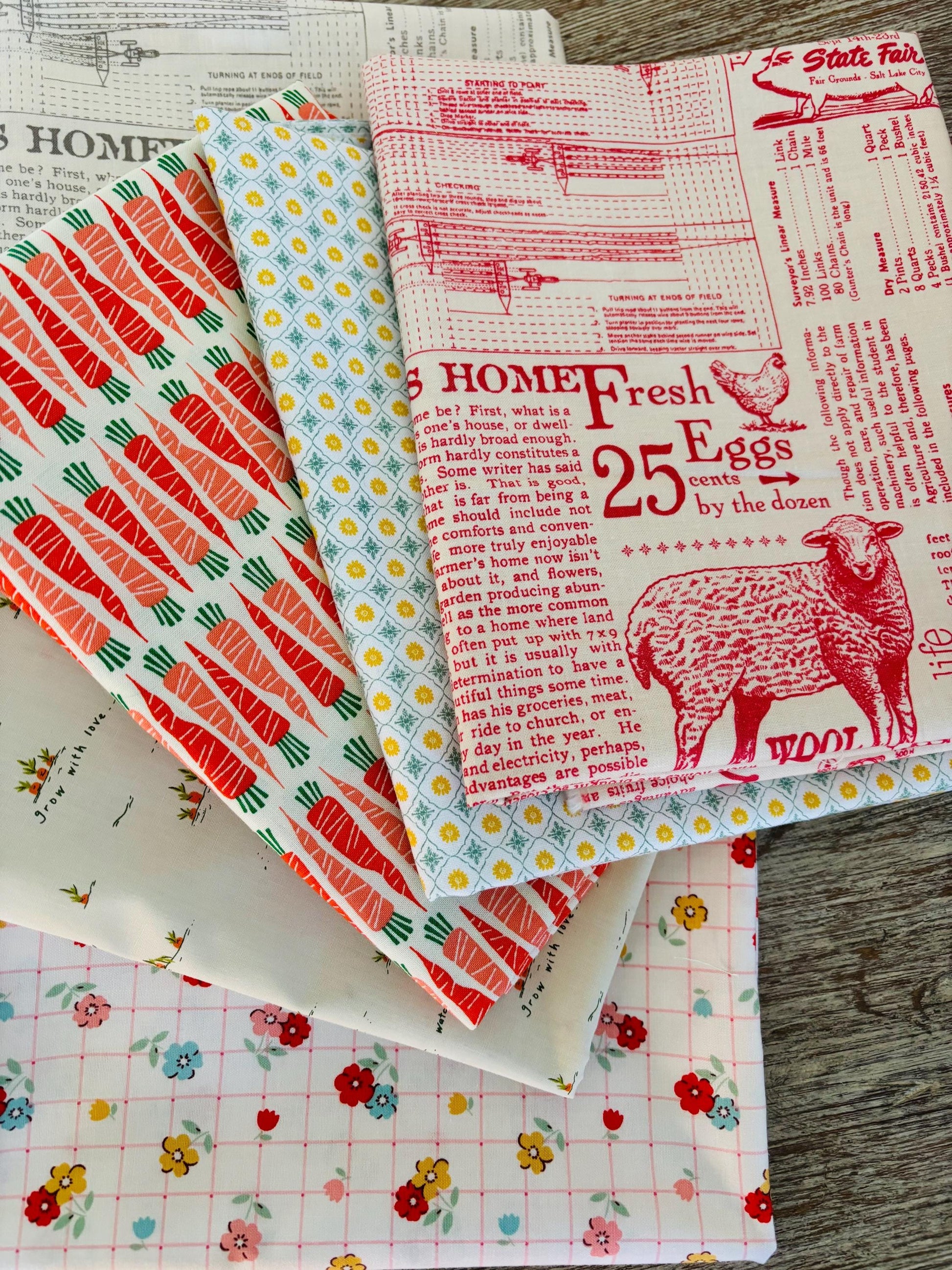 Farm fun 16 fat quarter bundle - Poppie cotton Lori Holt Cottage Grove Farmhouse fancy