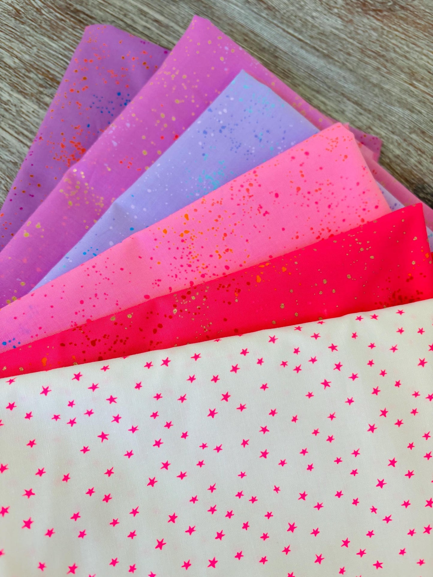 Love is in the air brights blenders - 6 fat quarter bundle - starry - ruby Star - speckled