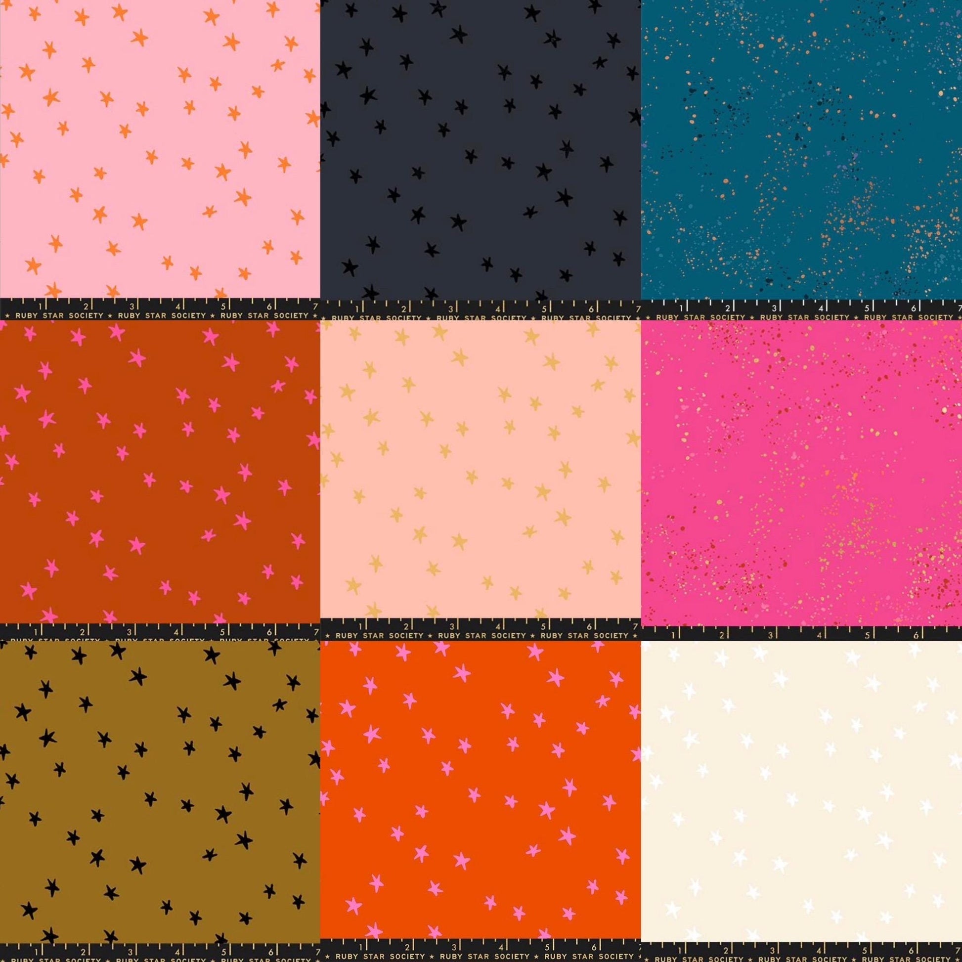 Mystic Fable preorder* 10 speckled coordinates and complementary blenders bundle Ruby star FQ / 1/2 yard shipping Mar 2026