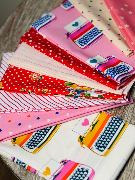 Heart to heart part 2 - 9 fat quarter bundle - Valentine curated bundle Ruby star RBD Starry