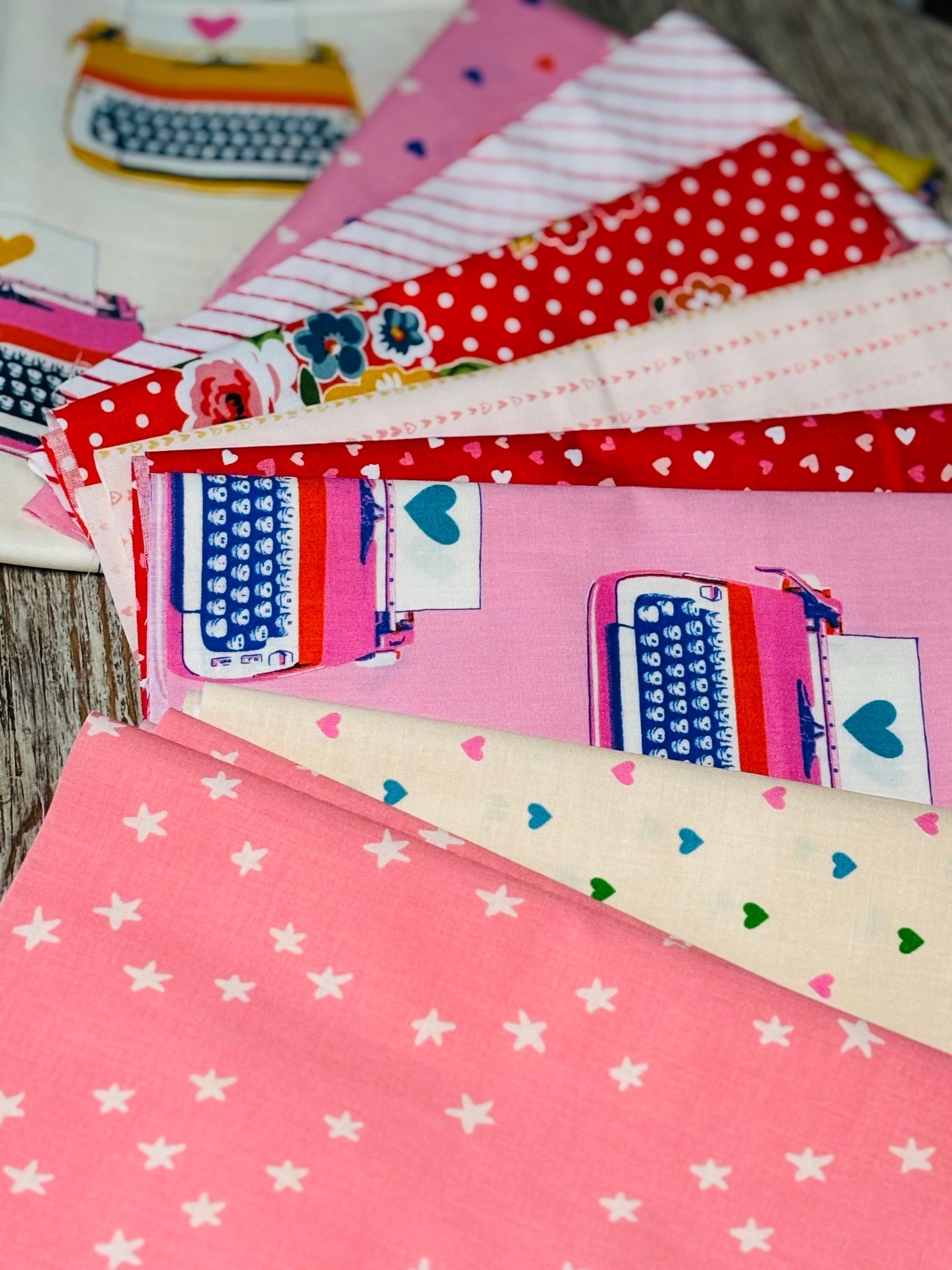 Heart to heart part 2 - 9 fat quarter bundle - Valentine curated bundle Ruby star RBD Starry