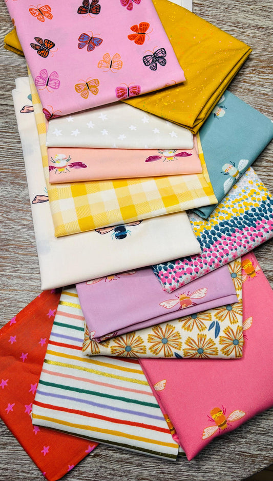 Spring arrival 13 fat quarter # 1 - Bumble AGF poppie cotton Starry ruby star