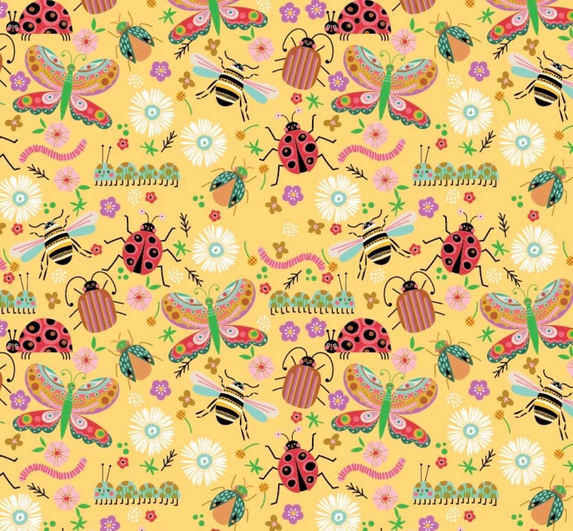 Preorder* Poppie Cotton bugs yellow Hey love bug BG25130 shipping February