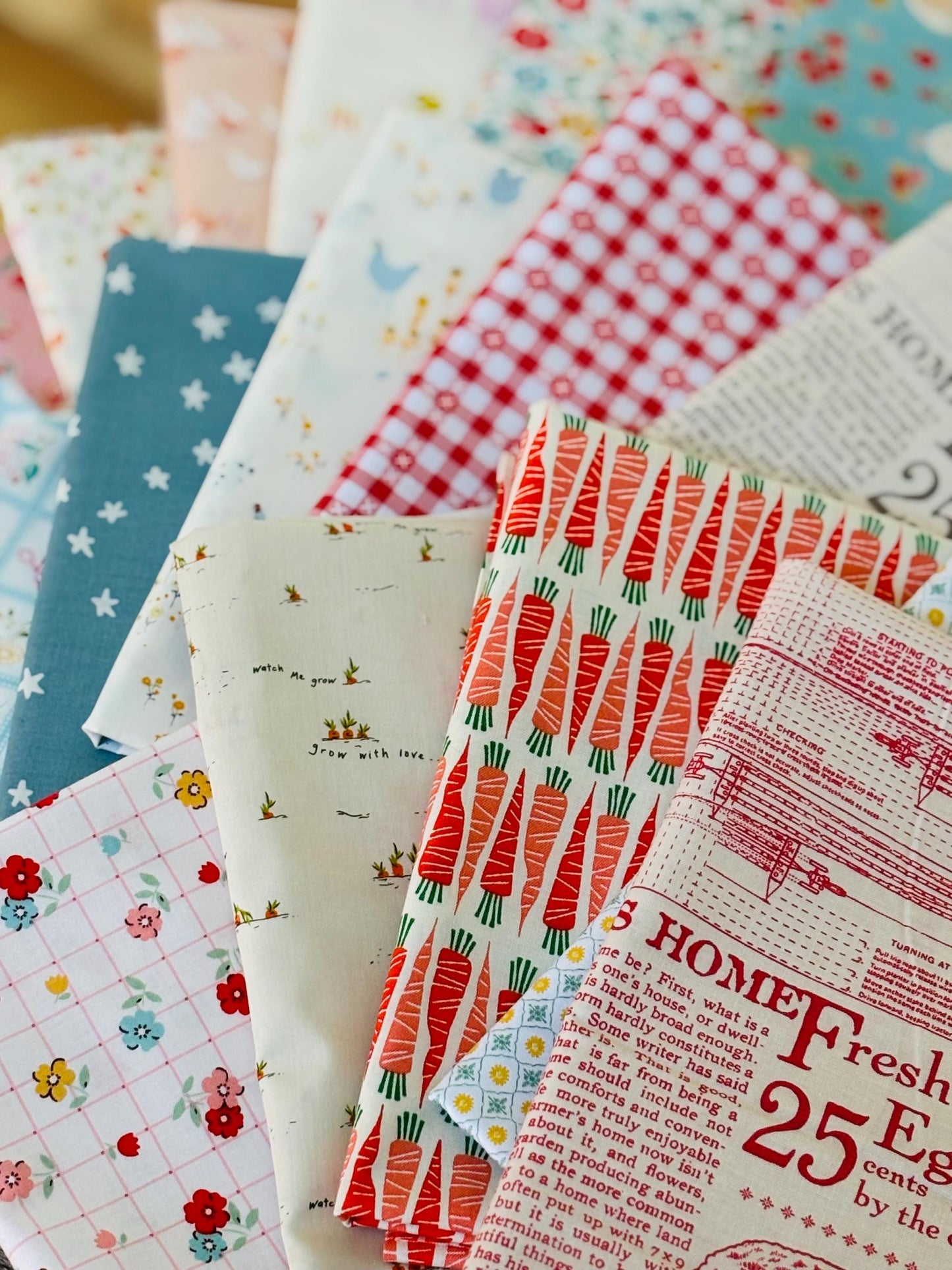 Farm fun 16 fat quarter bundle - Poppie cotton Lori Holt Cottage Grove Farmhouse fancy