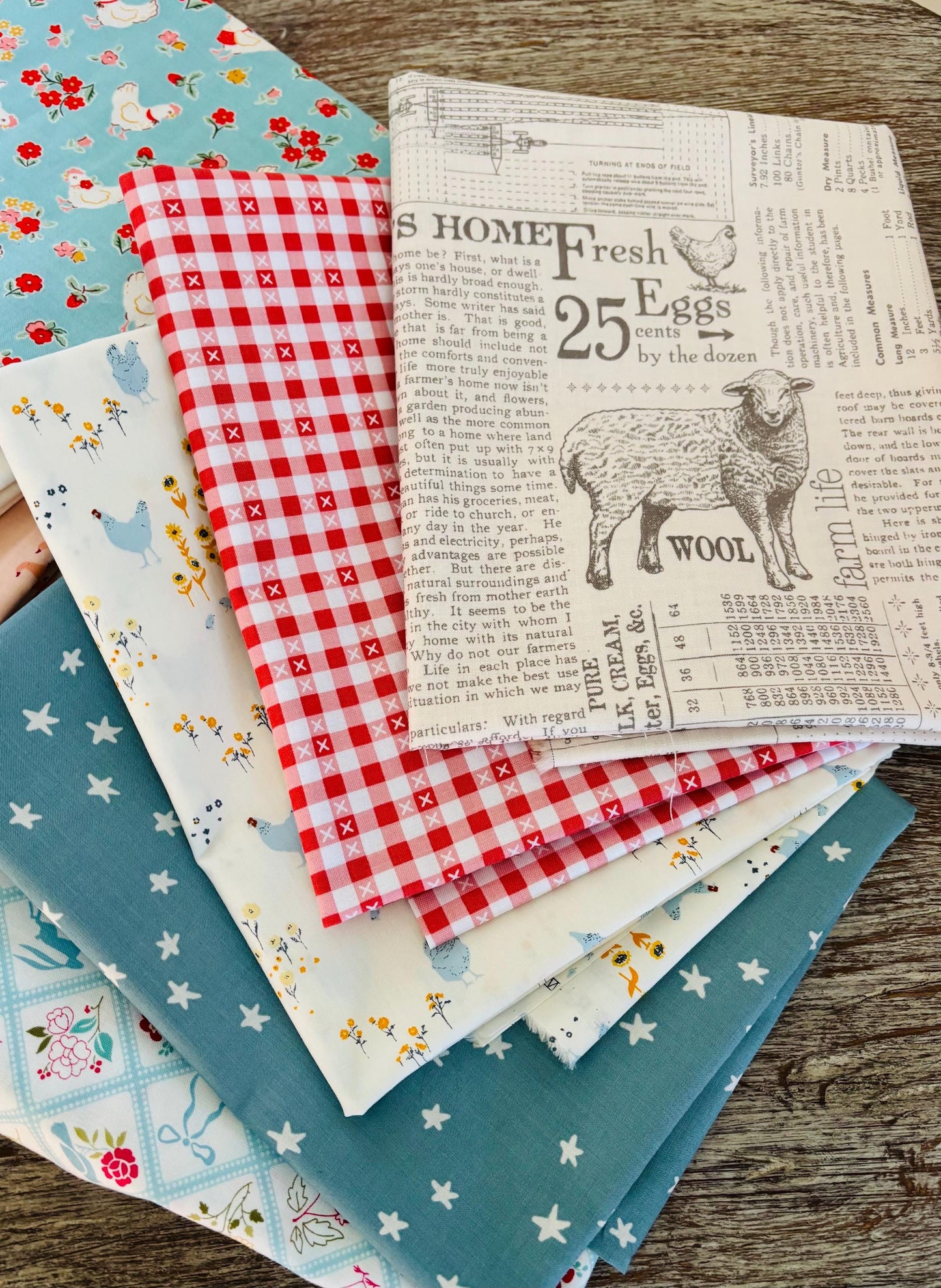 Farm fun 16 fat quarter bundle - Poppie cotton Lori Holt Cottage Grove Farmhouse fancy