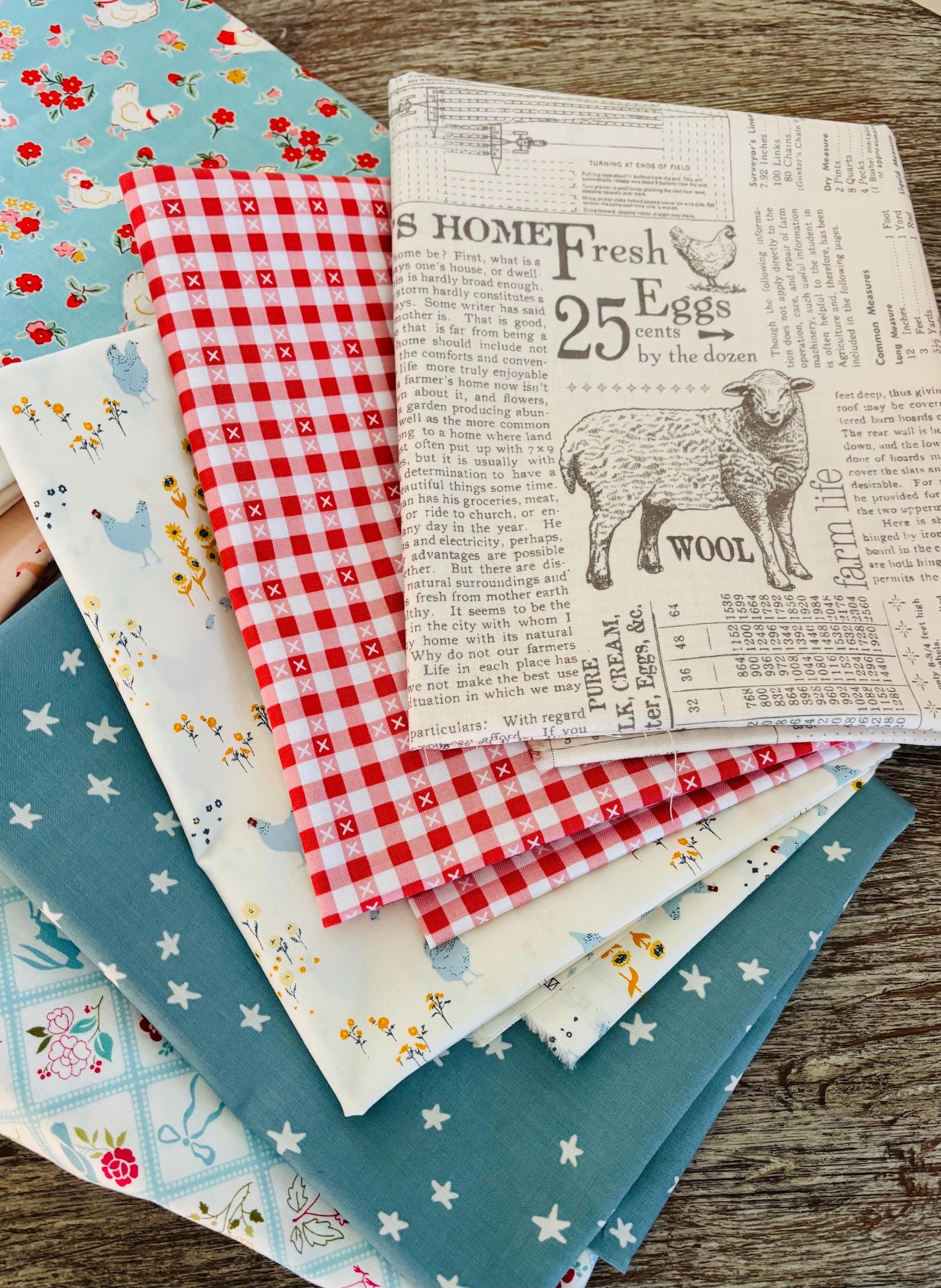 Farm fun 16 fat quarter bundle - Poppie cotton Lori Holt Cottage Grove Farmhouse fancy