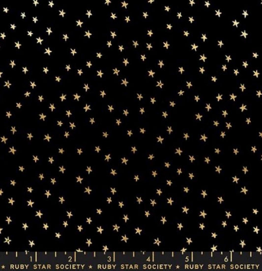 Starry mini black gold metallic RS4110 27M Ruby Star society | In stock - Blender mini gold stars on black - Alexia Abegg
