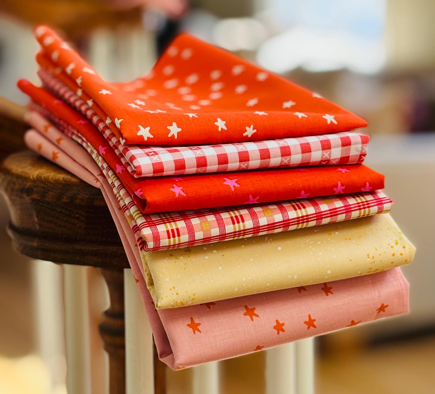 warm days ahead blenders with warm tones - 6 fat quarter bundle - mini star - starry - ruby Star - speckled