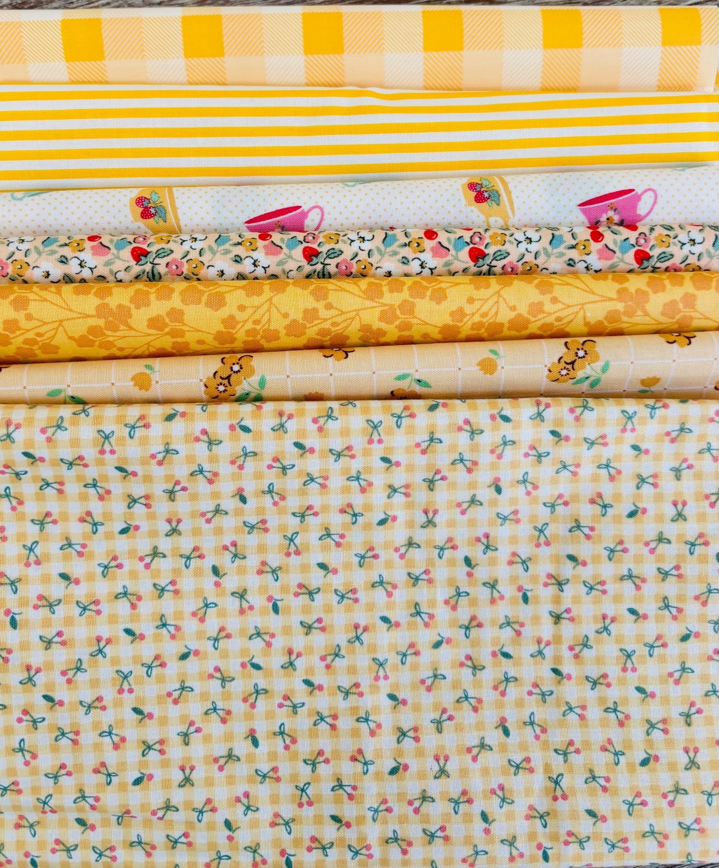 Mini bundle Fat eighth - 7 x 9" x 22" - yellow