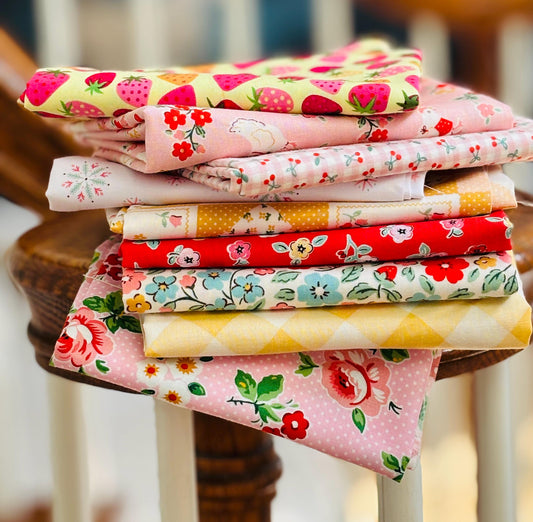 Best of Poppie Part 6 - 9 fat quarter bundle - farmhouse fancy - Lori holt - plaid Poppie cotton home sweet home