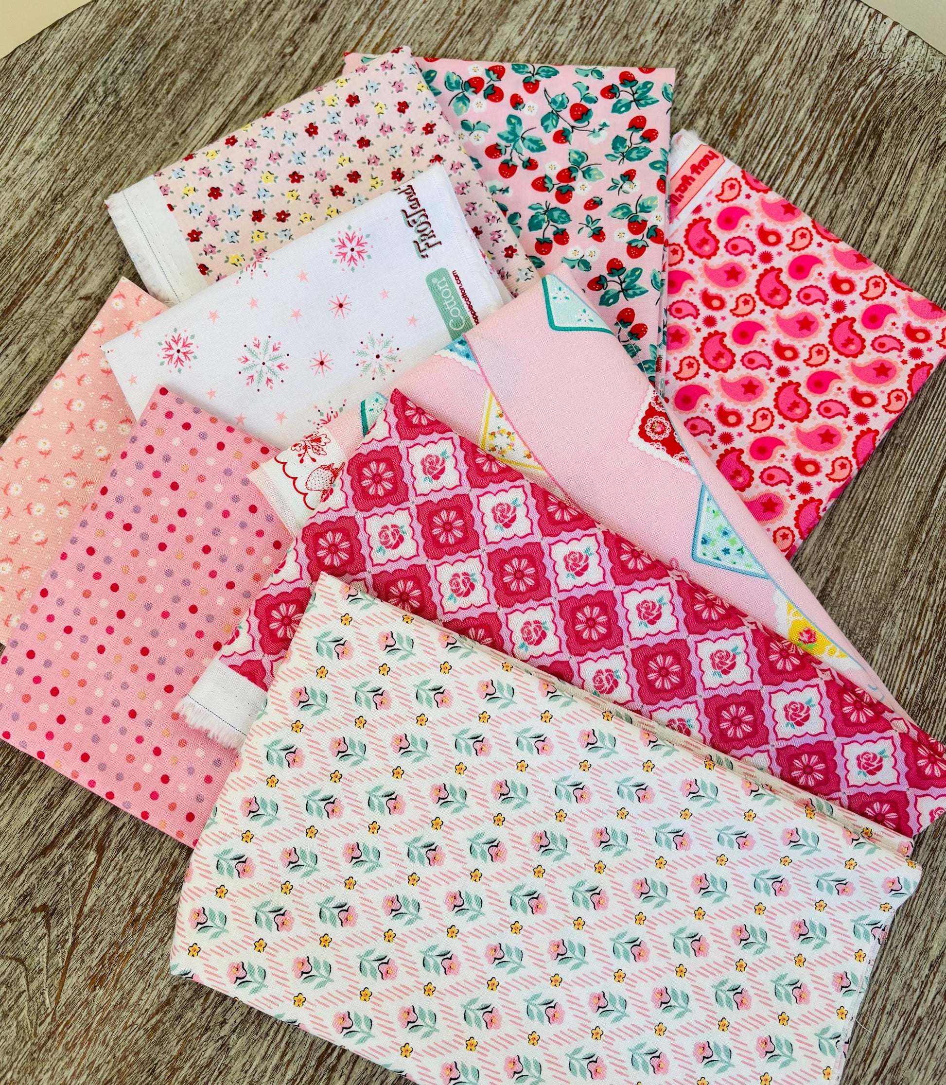 Best of Poppie Pink part 2 - 9 fat quarter bundle - Poppie Cotton
