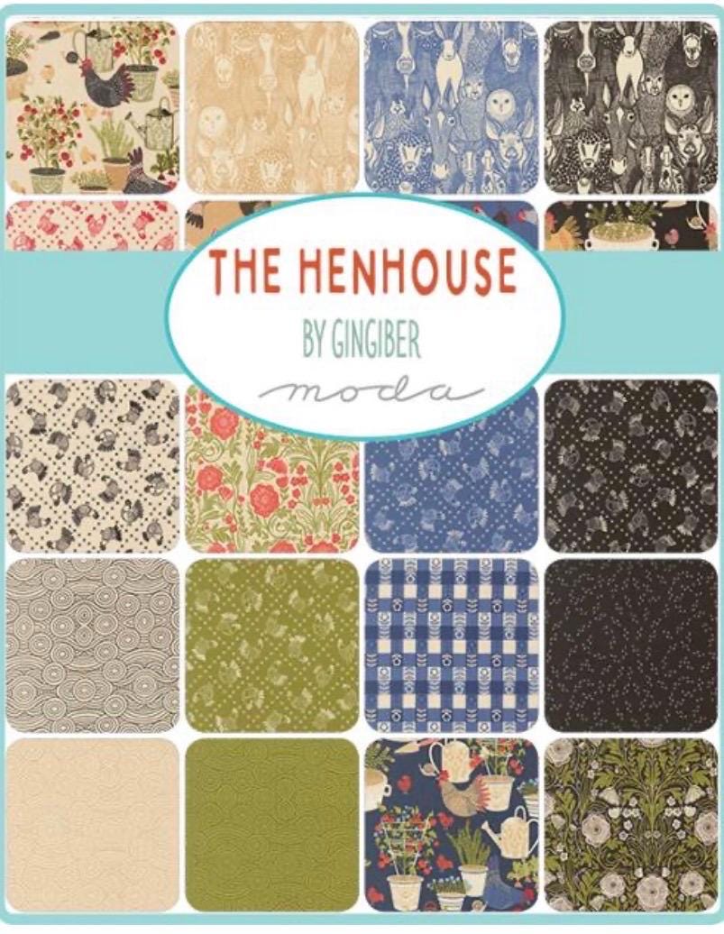 The henhouse Mini Charm by Gingiber Moda 42 piece Precut 2.5" x 2.5"