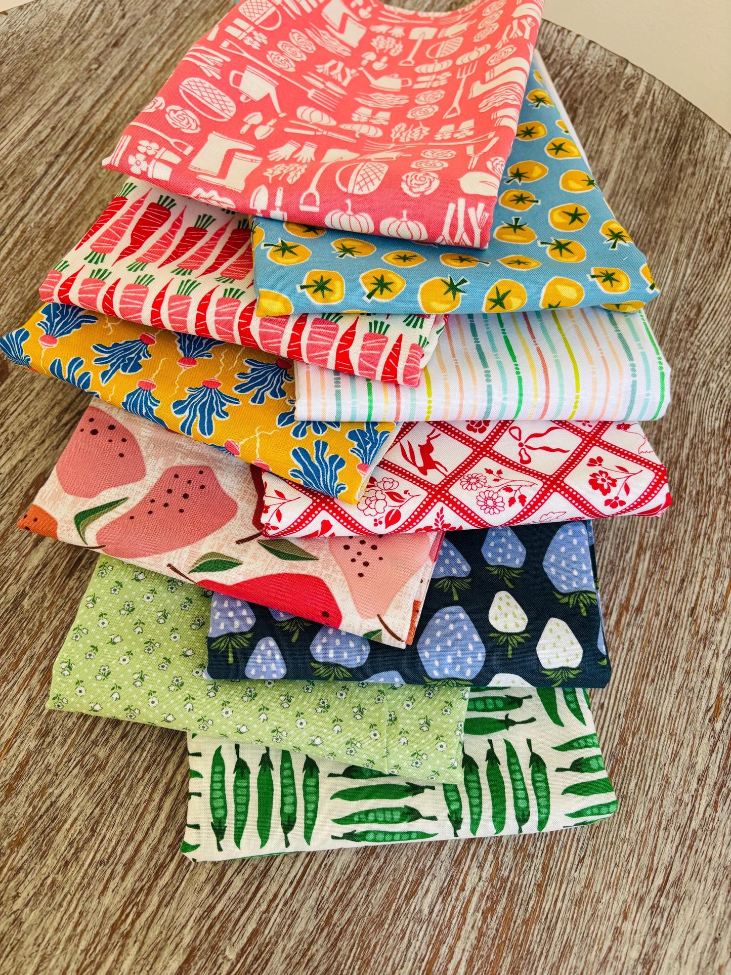 Kitchen garden mini No 3 fruit vegetable summer curated bundle - 10 FQ - in the vegetable garden - AGF - cotton and steel - berries