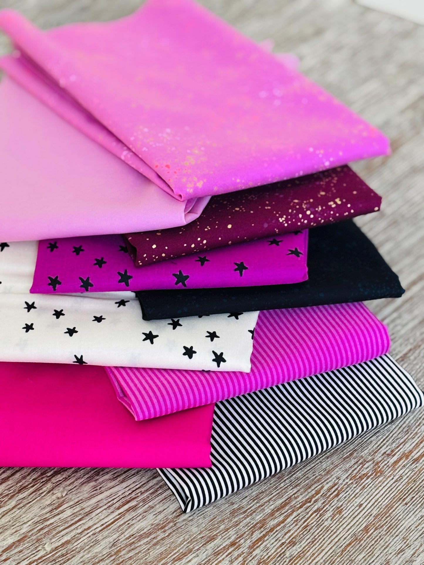 Halloween blenders - 9 fat quarter bundle part 1 - starry - ruby Star - speckled - pure solid - stripe