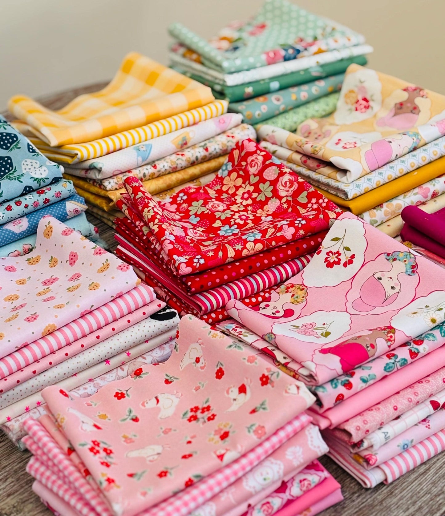 Mini bundle Fat eighth - 7 x 9" x 22" - pink