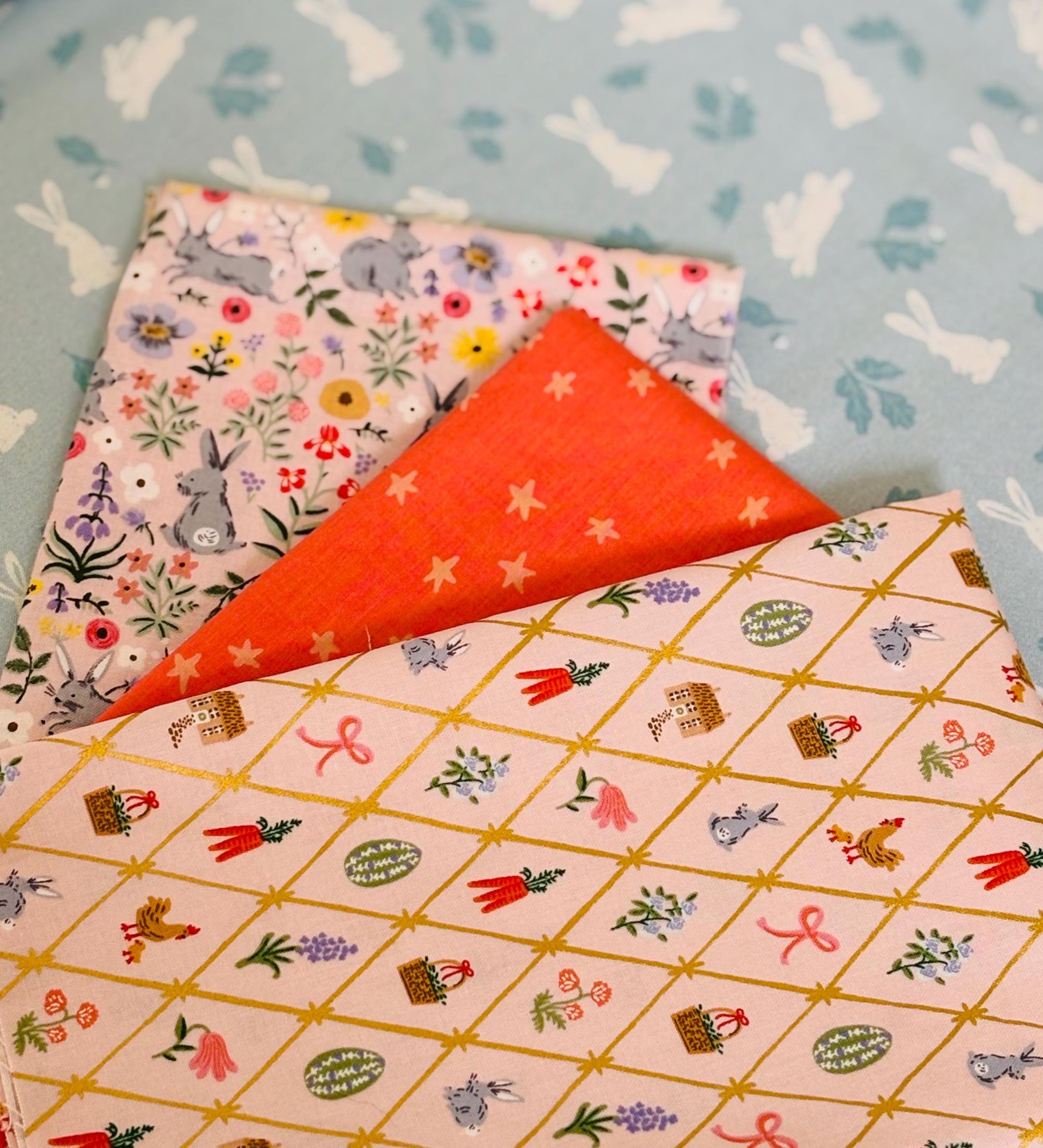 Easter 4 fat quarter RJR bunnies