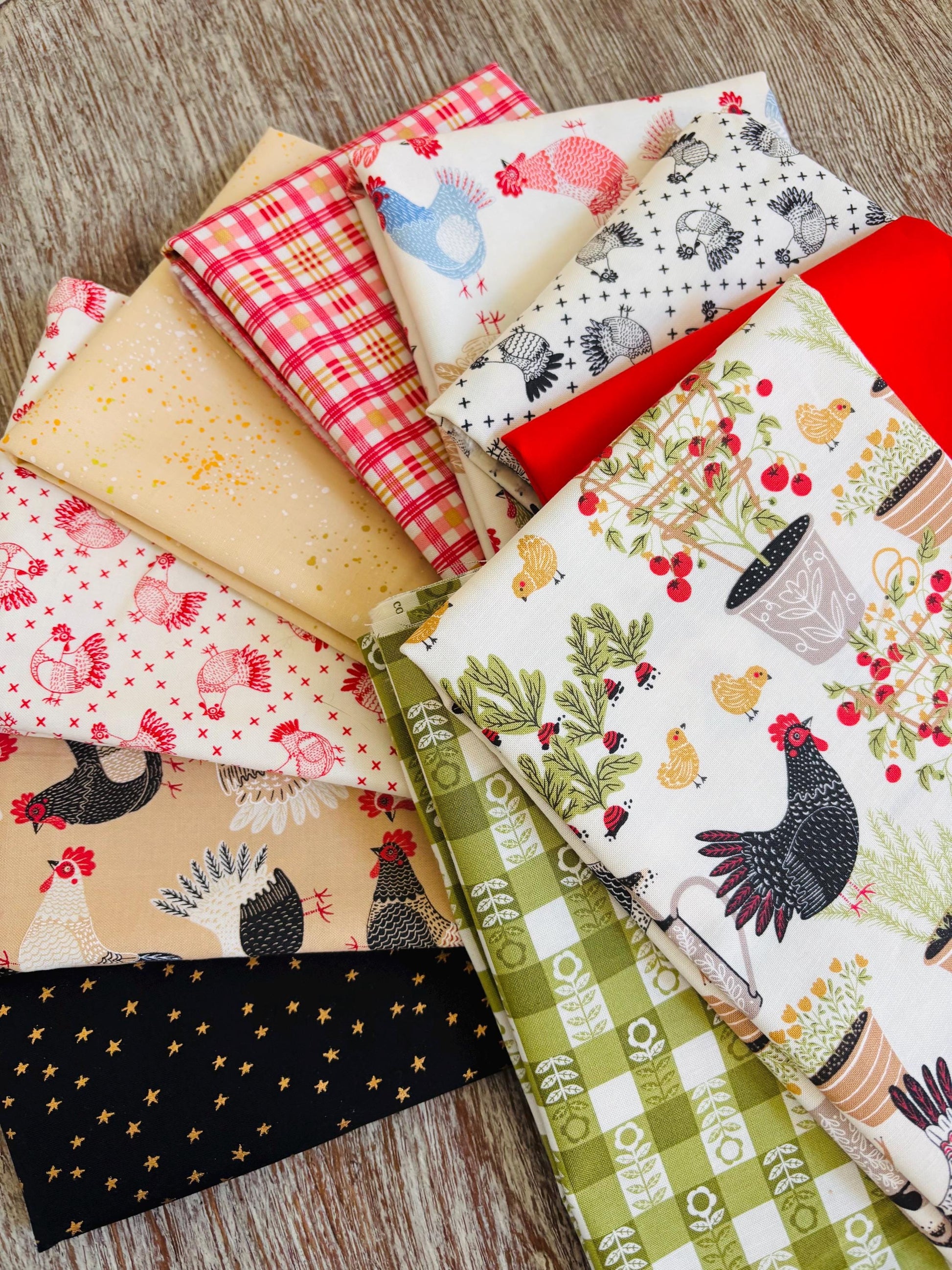 The henhouse mini bundle 10 fat quarter bundle Gingiber Moda