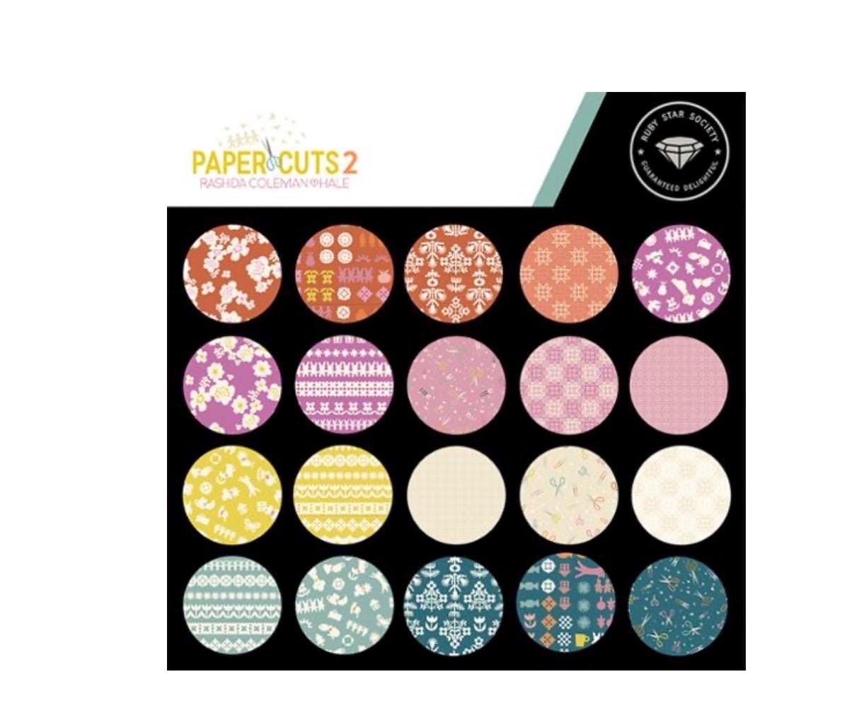 Paper Cuts 2 Mini Charm RS1107MC Ruby Star Precut 2.5" x 2.5"