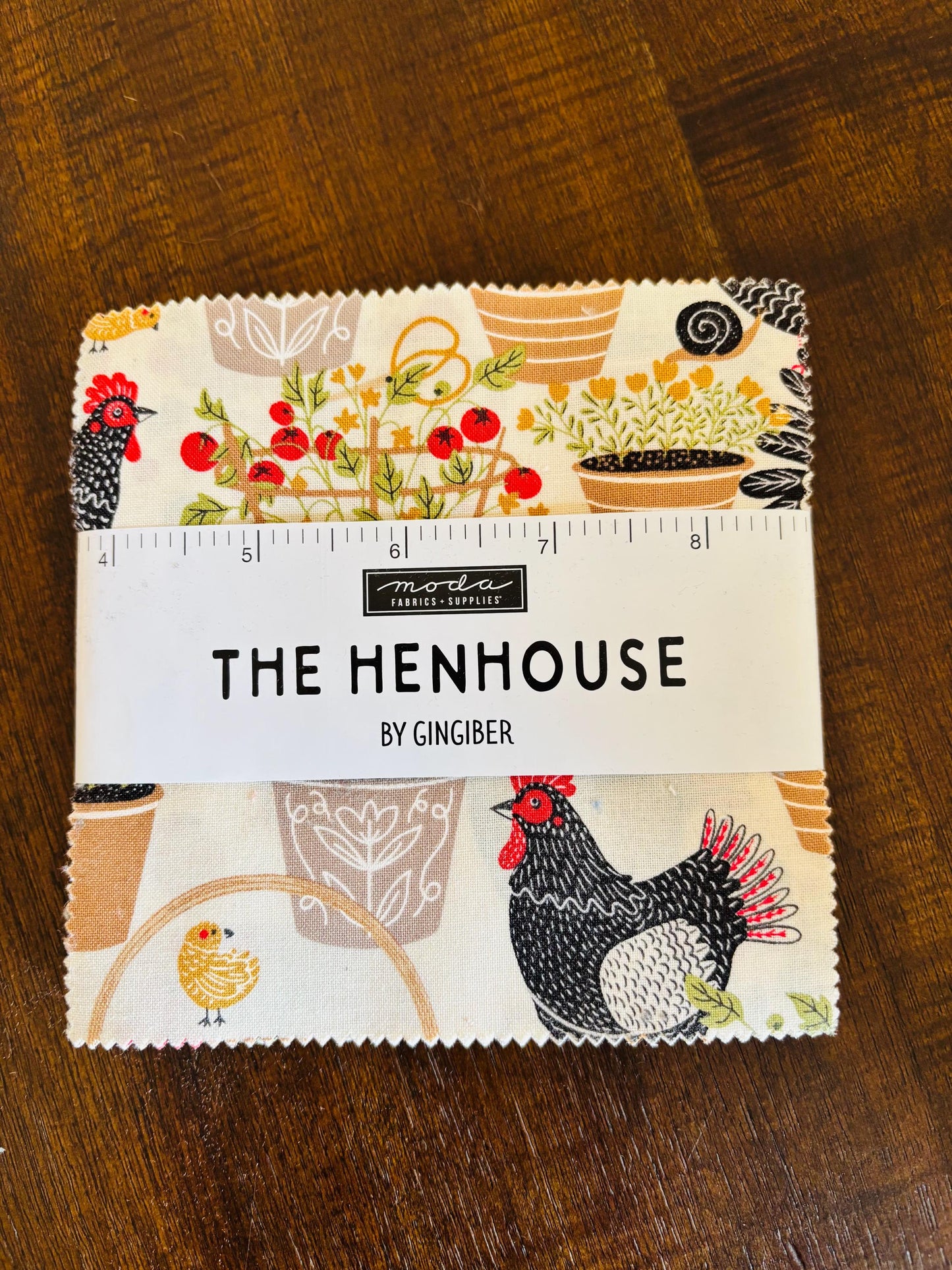 The henhouse Charm pack by Gingiber Moda 42 piece Precut 5" x 5"