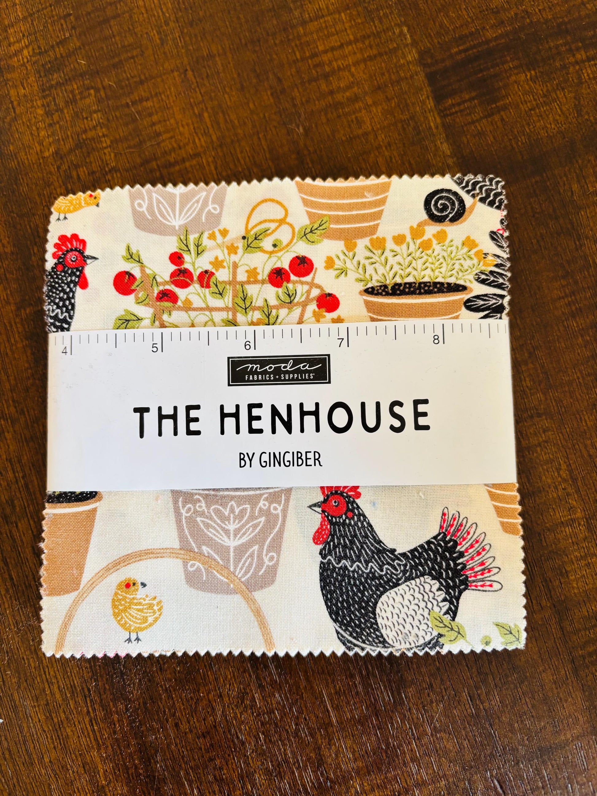The henhouse Charm pack by Gingiber Moda 42 piece Precut 5" x 5"