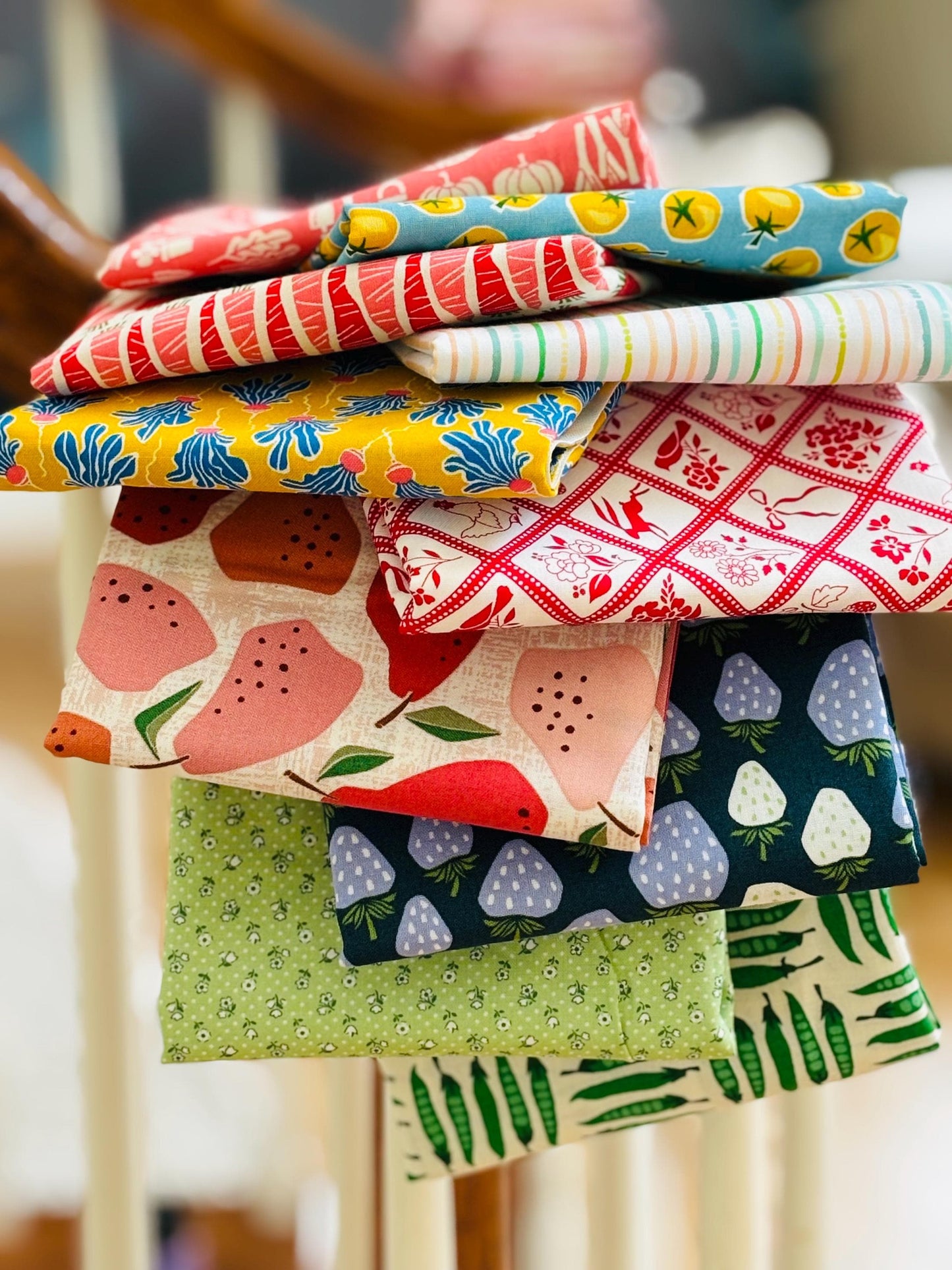 Kitchen garden mini No 3 fruit vegetable summer curated bundle - 10 FQ - in the vegetable garden - AGF - cotton and steel - berries