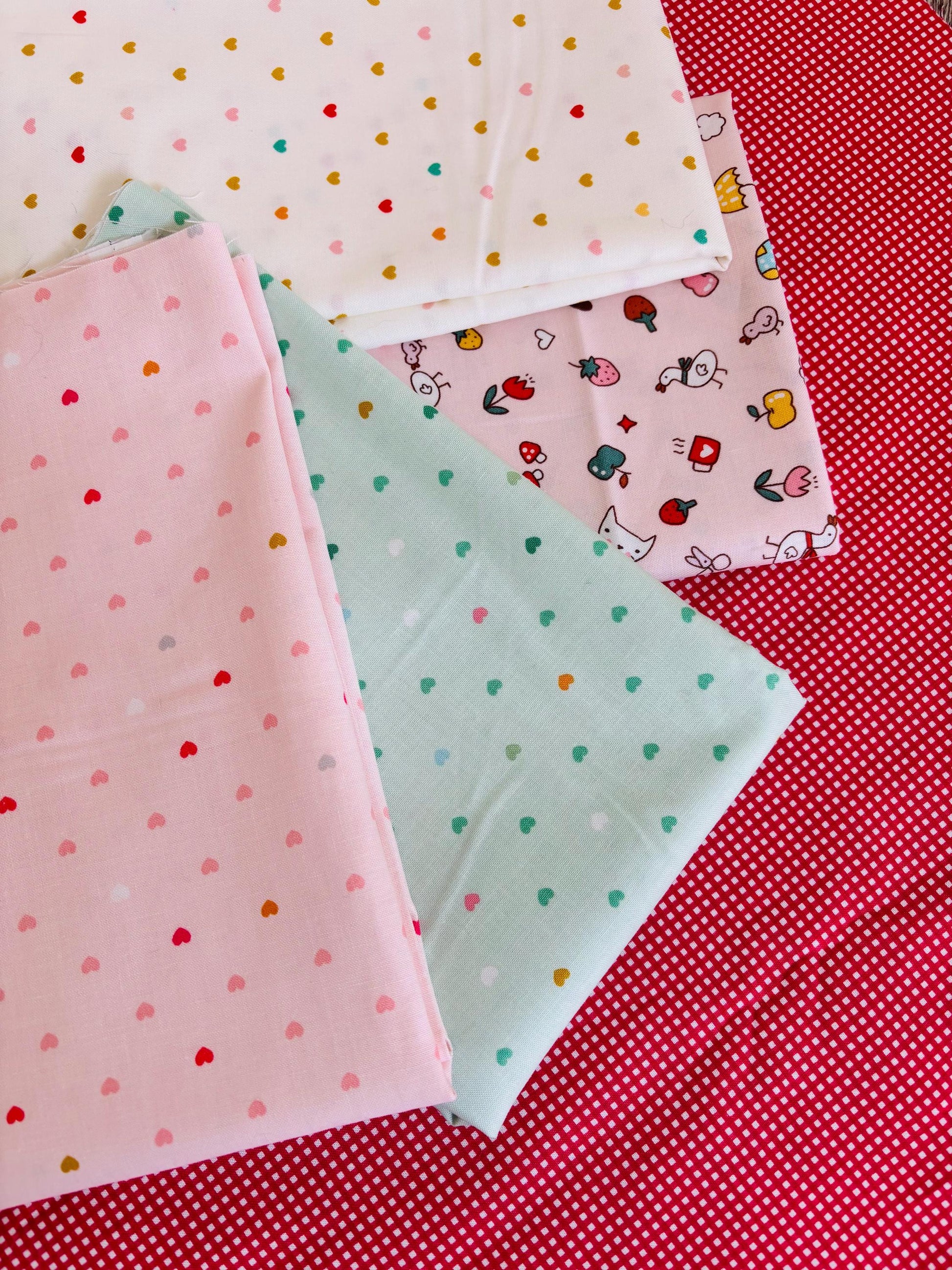 Heart me - 5 fat quarter bundle plaid minki Kim serendipity 2