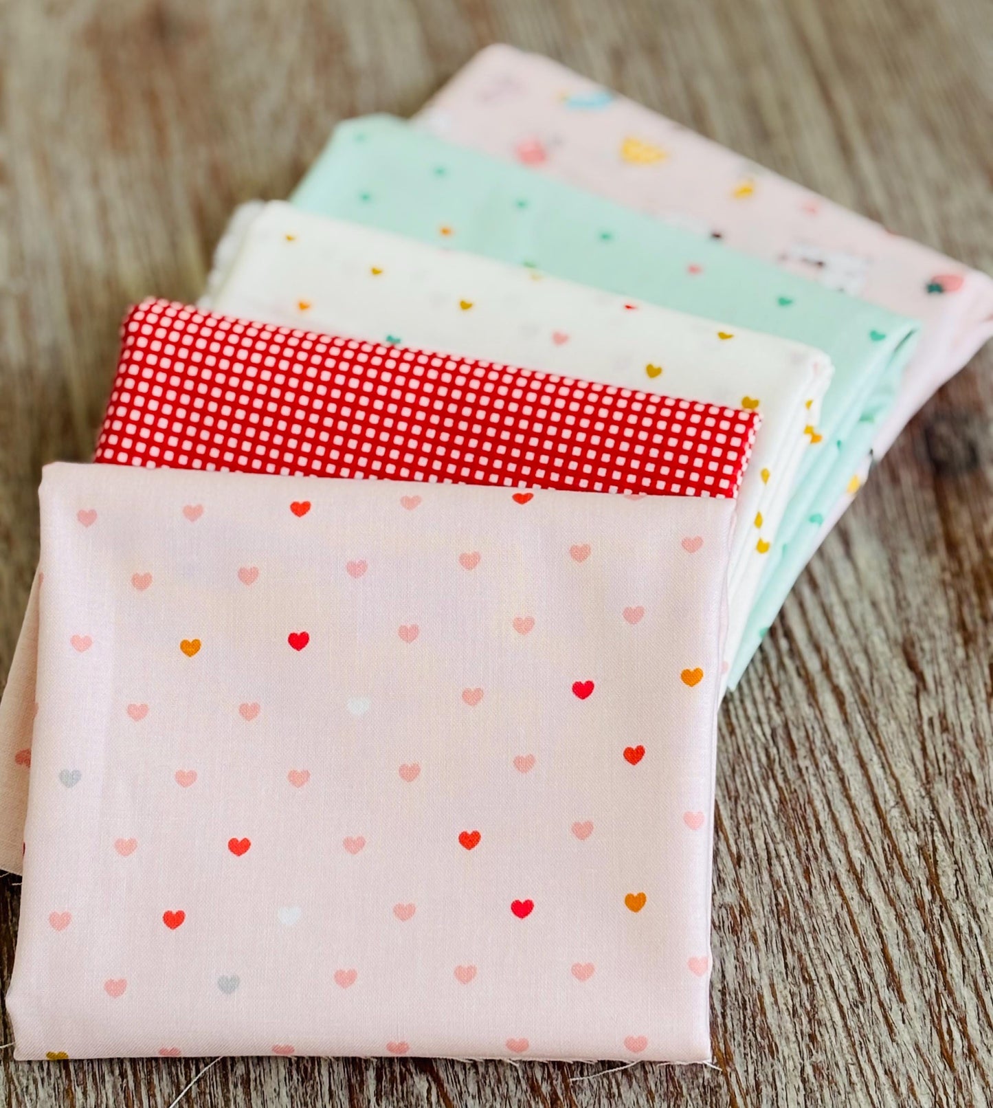 Heart me - 5 fat quarter bundle plaid minki Kim serendipity 2