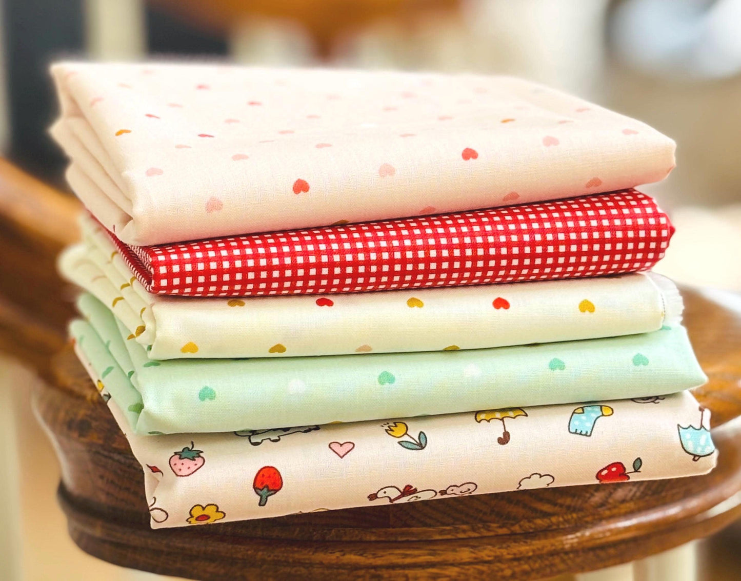 Heart me - 5 fat quarter bundle plaid minki Kim serendipity 2