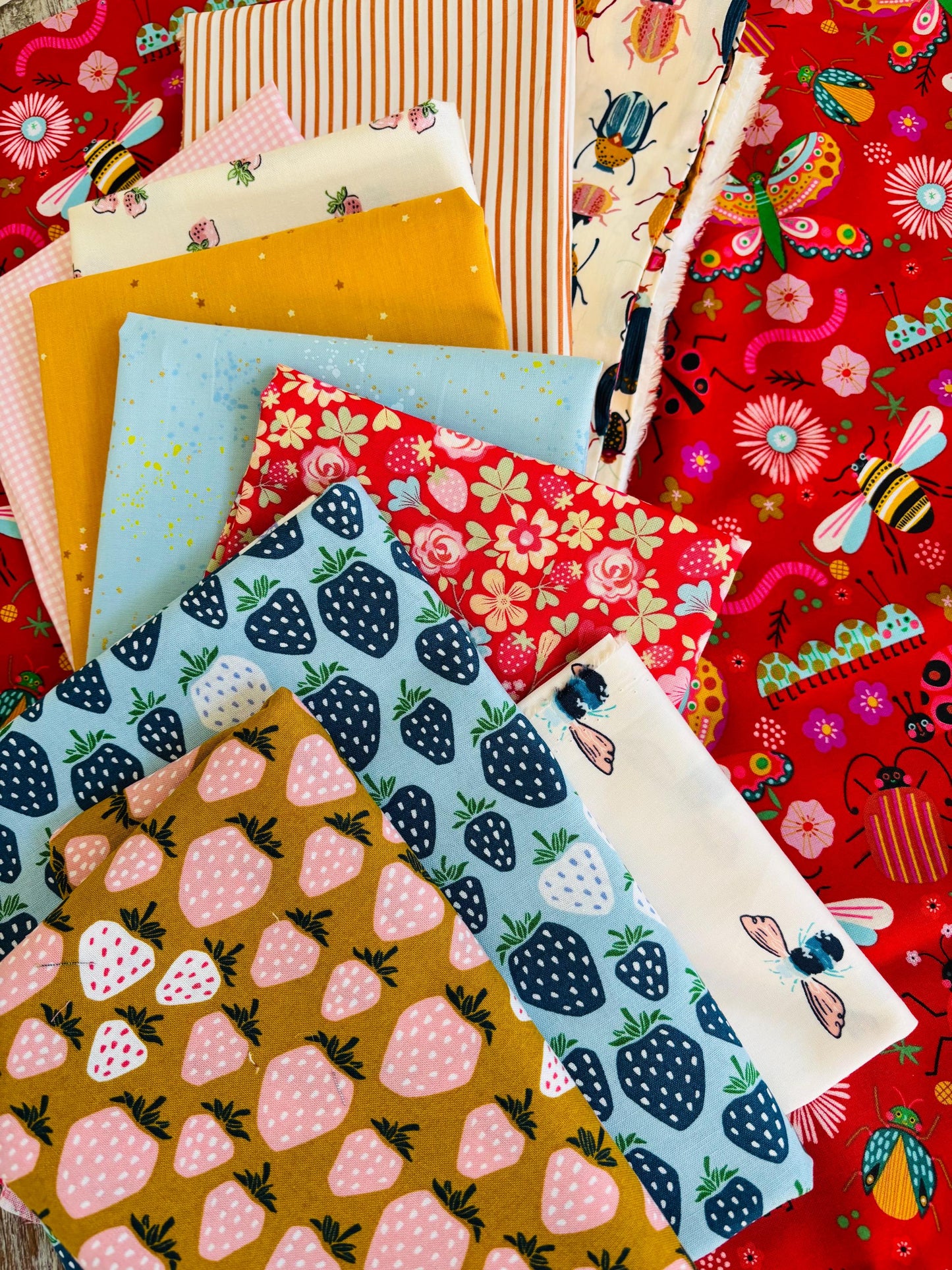 Backyard Bug Parade 11 fat quarter bundle