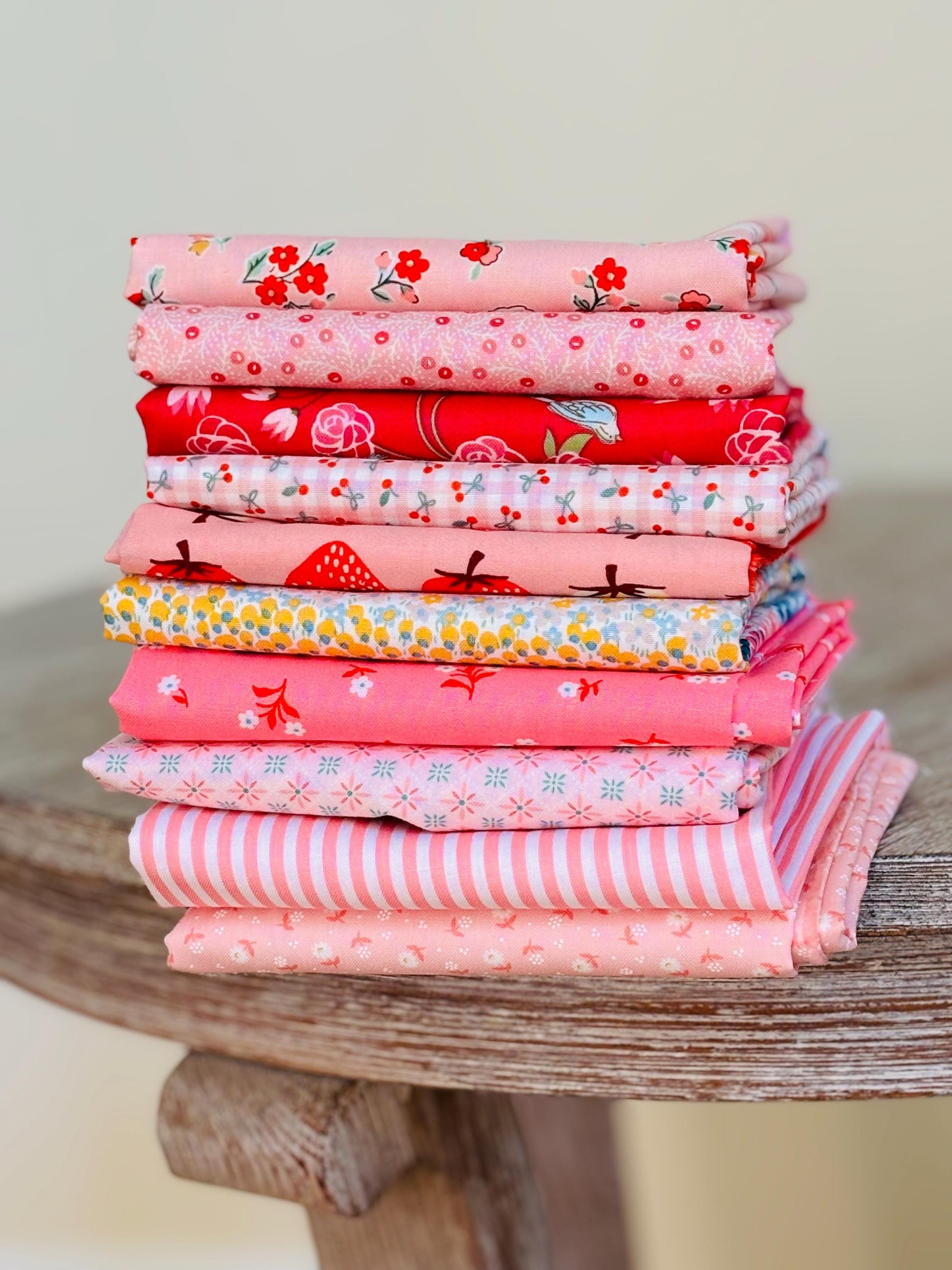 Ever so pink - 11 fat quarter bundle - Poppie Cotton Liberty ruby star strawberry #2