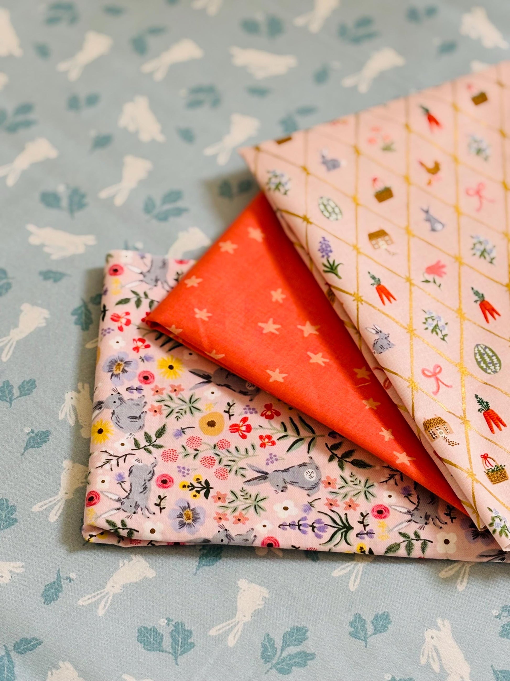 Easter 4 fat quarter RJR bunnies