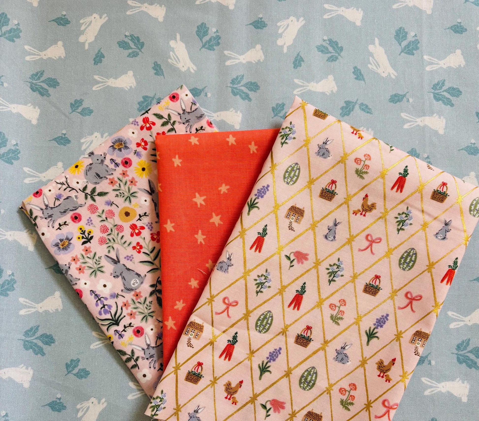 Easter 4 fat quarter RJR bunnies