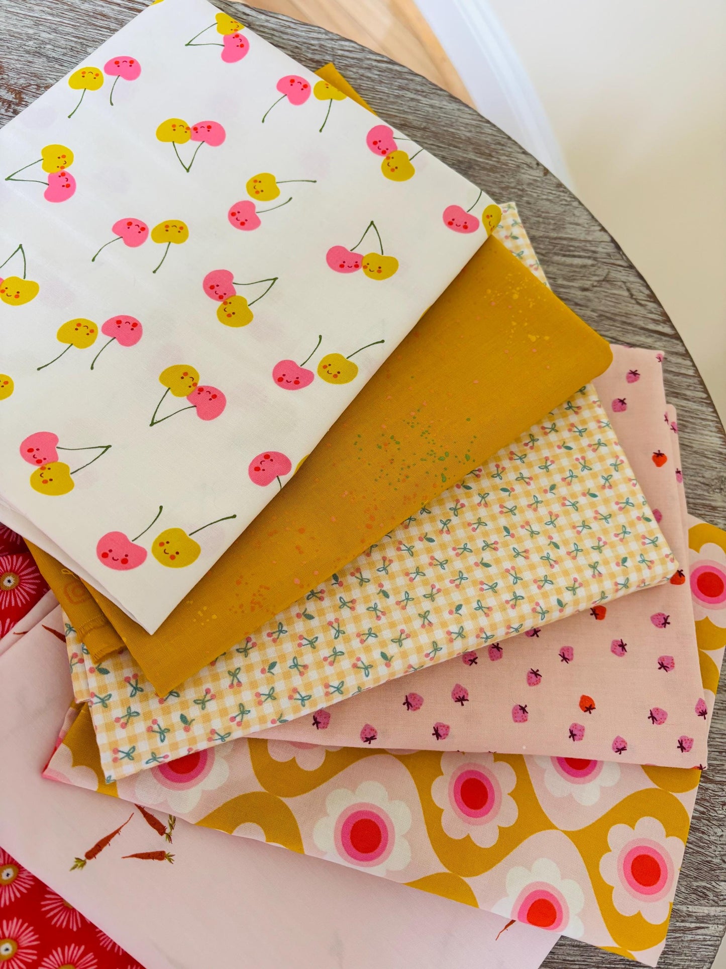 Freshly picked fruit vegetable summer curated bundle - 17 FQ - in the garden - AGF - cotton and steel - berries ruby star