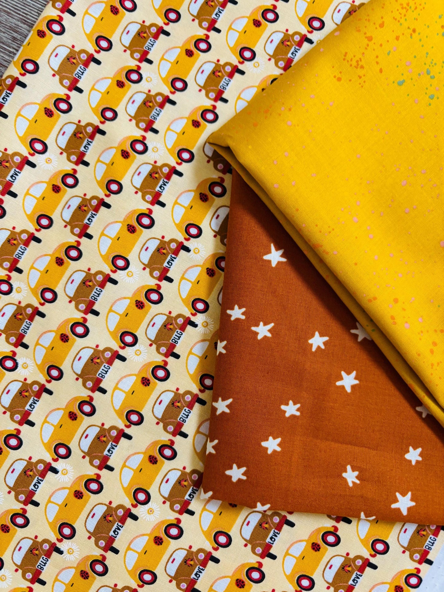 Beep beep speckled starry fusion 9 FQ mini bundle | Hey love bug | Poppie cotton Ruby star RSS