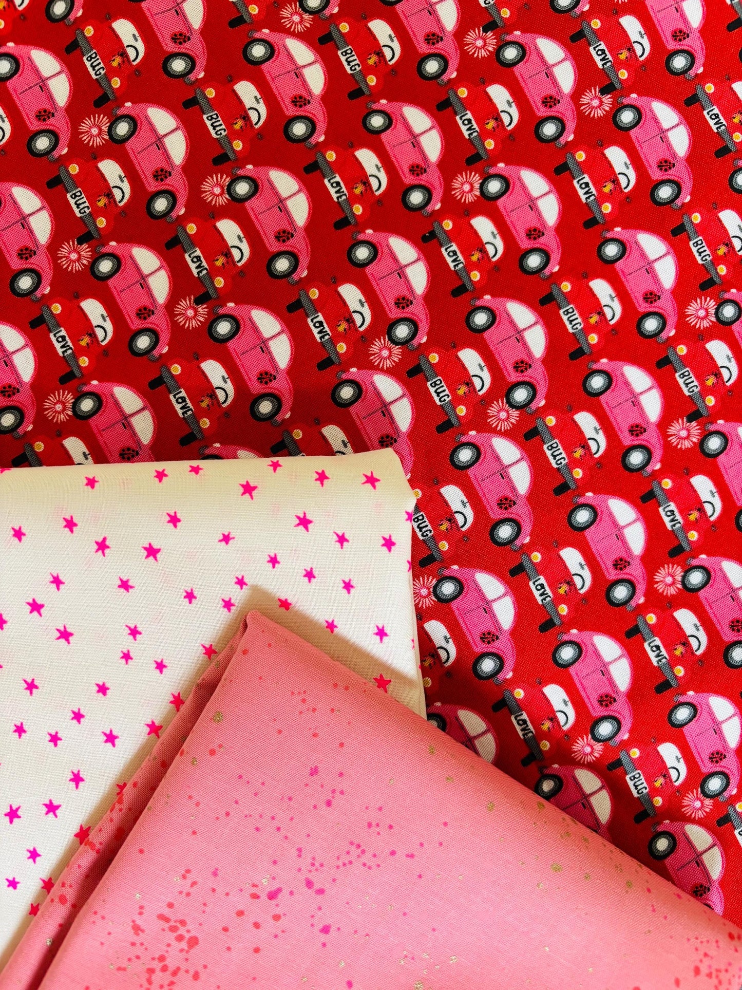 Beep beep speckled starry fusion 9 FQ mini bundle | Hey love bug | Poppie cotton Ruby star RSS