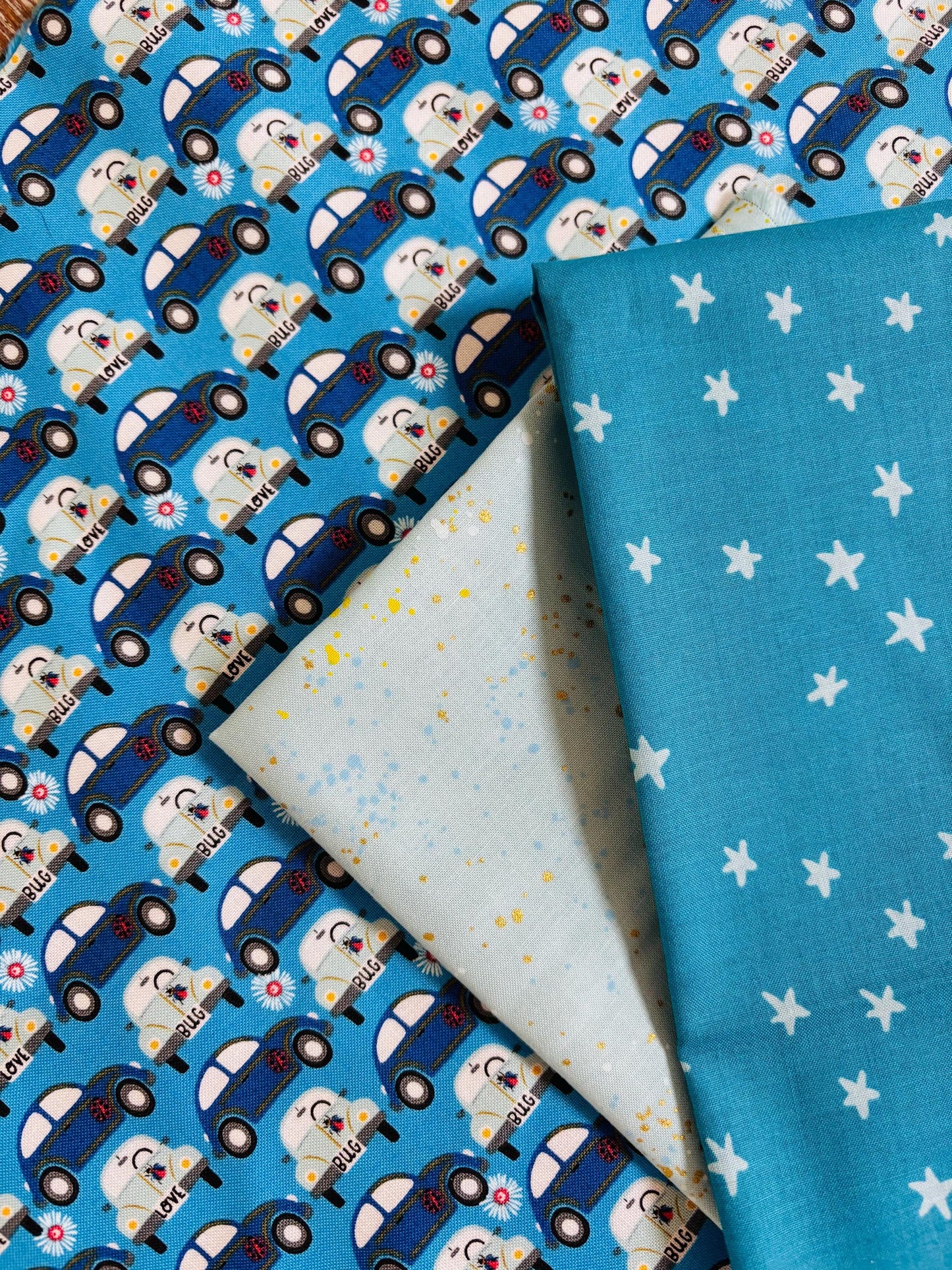 Beep beep speckled starry fusion 9 FQ mini bundle | Hey love bug | Poppie cotton Ruby star RSS