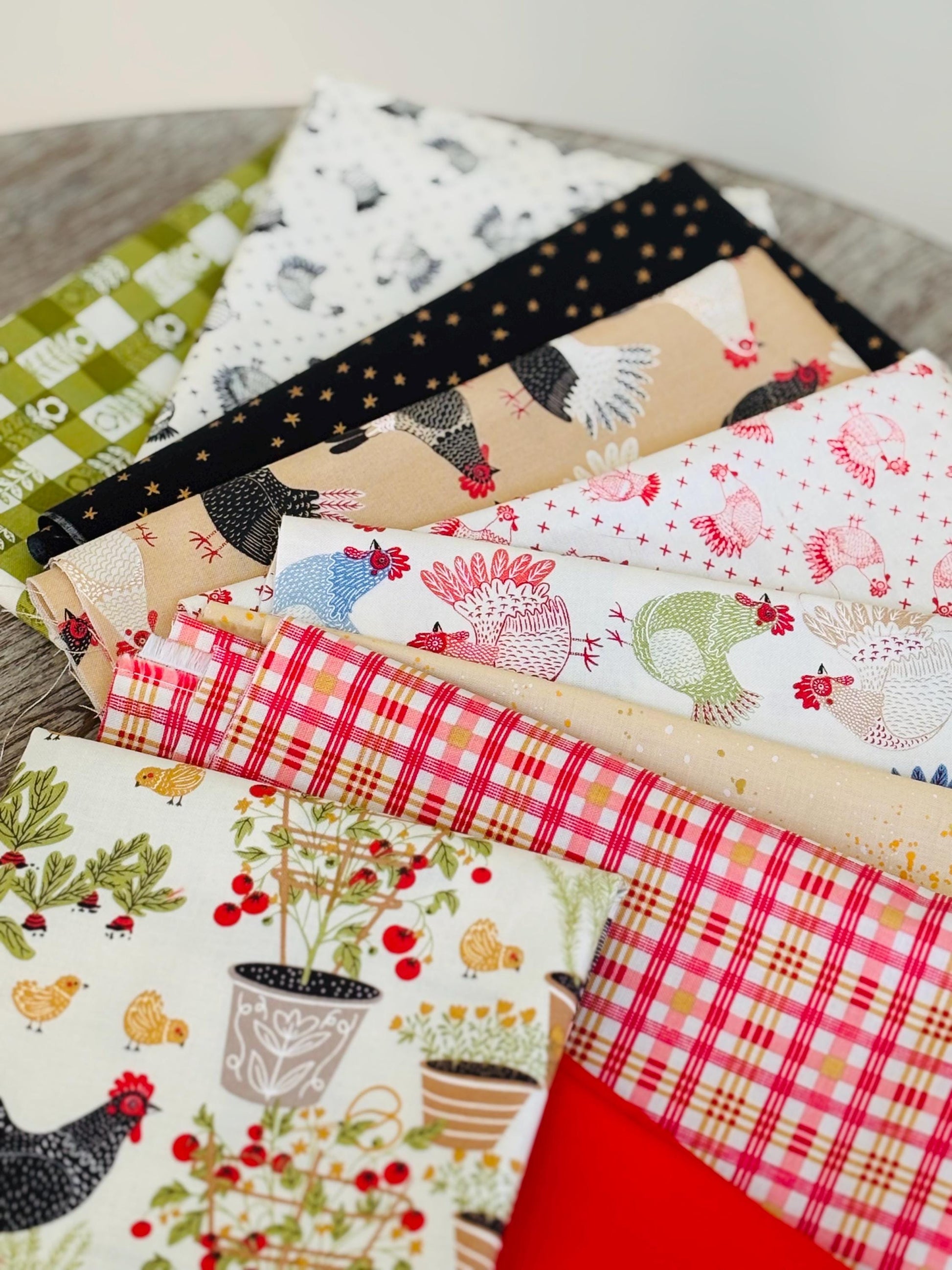 The henhouse mini bundle 10 fat quarter bundle Gingiber Moda