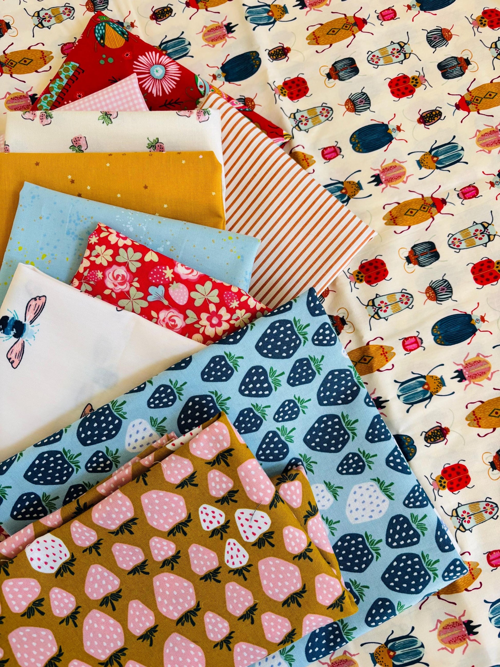 Backyard Bug Parade 11 fat quarter bundle