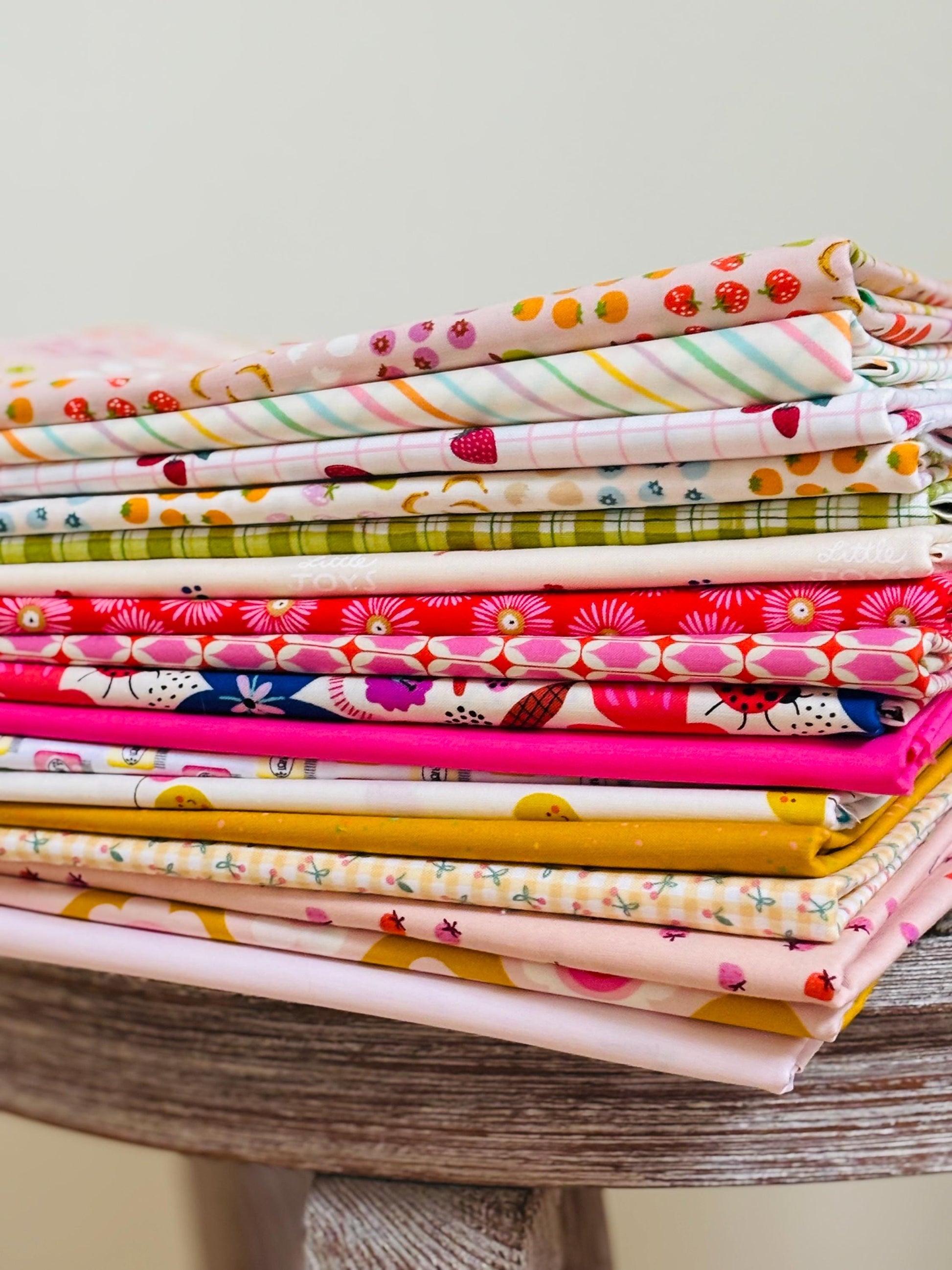 Freshly picked fruit vegetable summer curated bundle - 17 FQ - in the garden - AGF - cotton and steel - berries ruby star