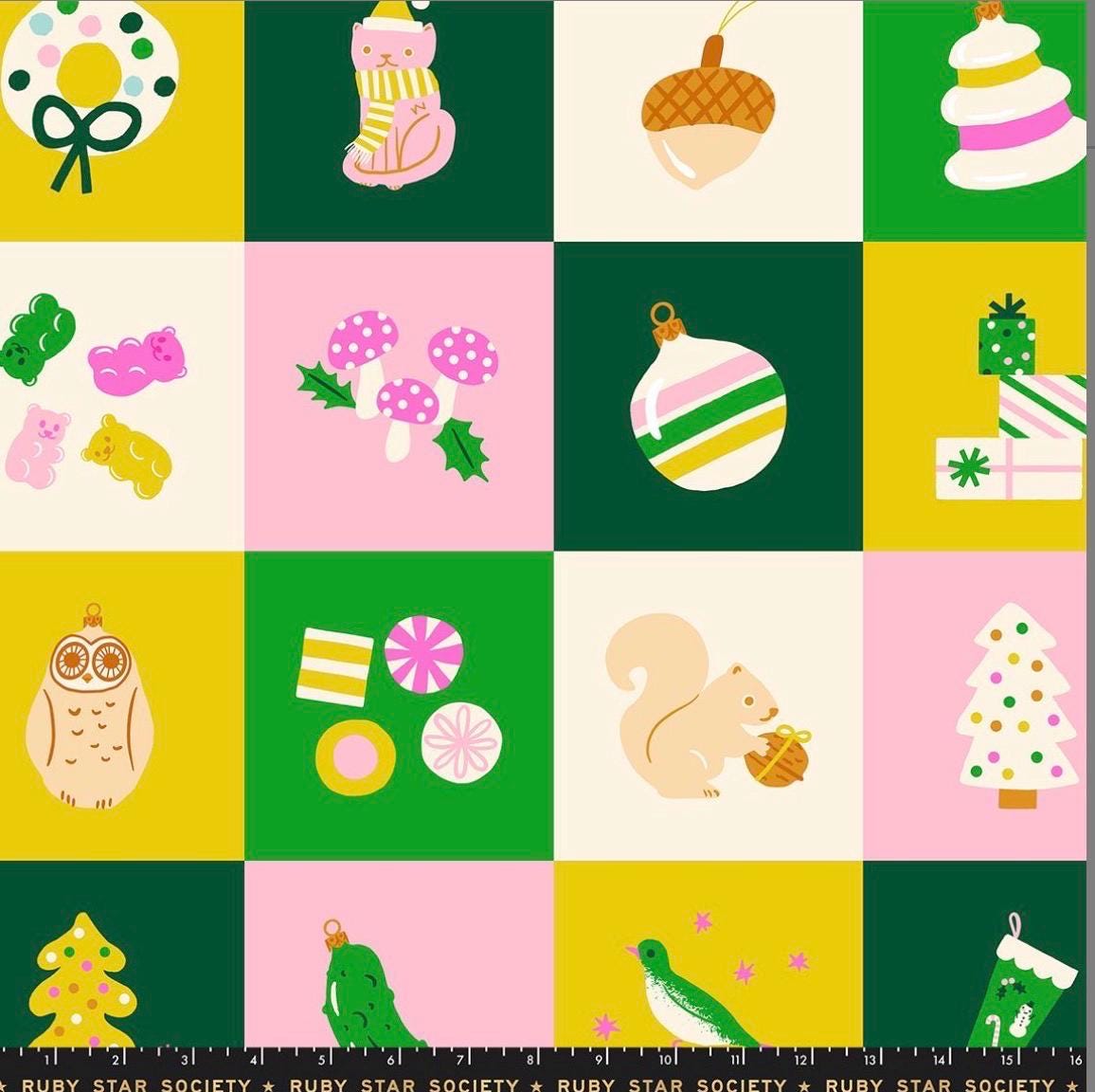 Merry Happy Panel verdant RS3105 12 Ruby Star Kimberly Kight | 36" x 44" Shipping May '26 ***Preorder