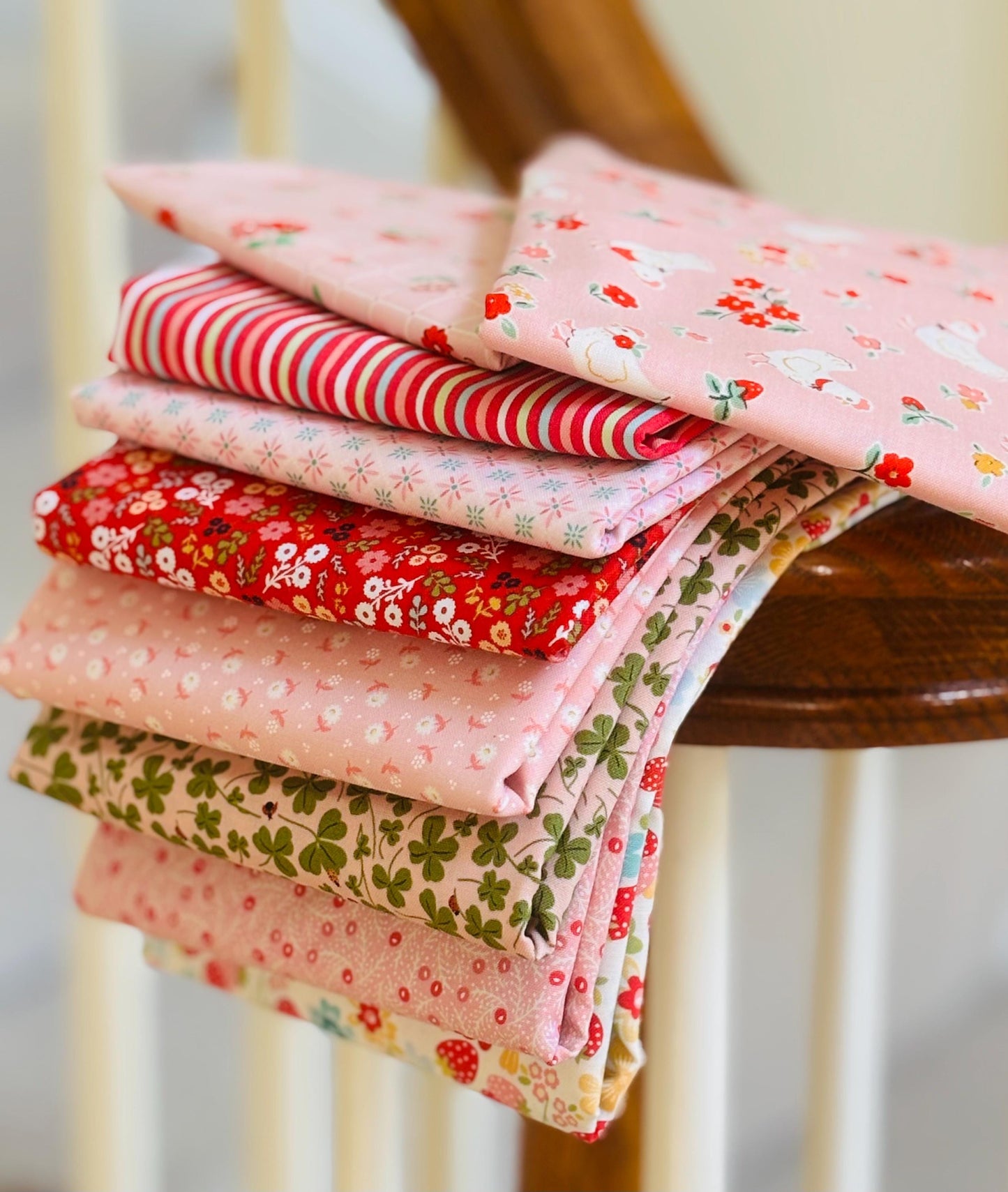 Best of Poppie Pink - red - 9 fat quarter bundle - Poppie Cotton
