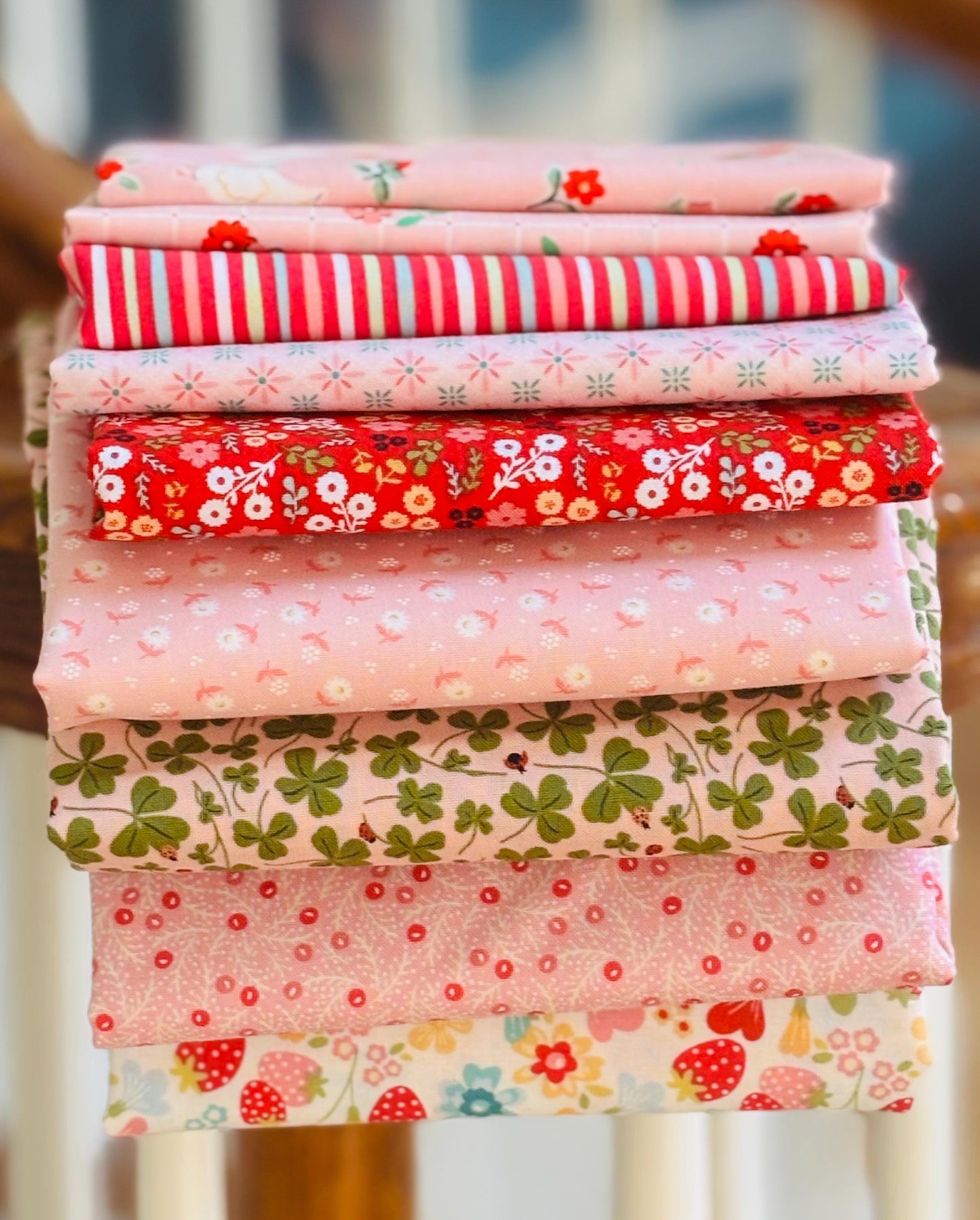 Best of Poppie Pink - red - 9 fat quarter bundle - Poppie Cotton