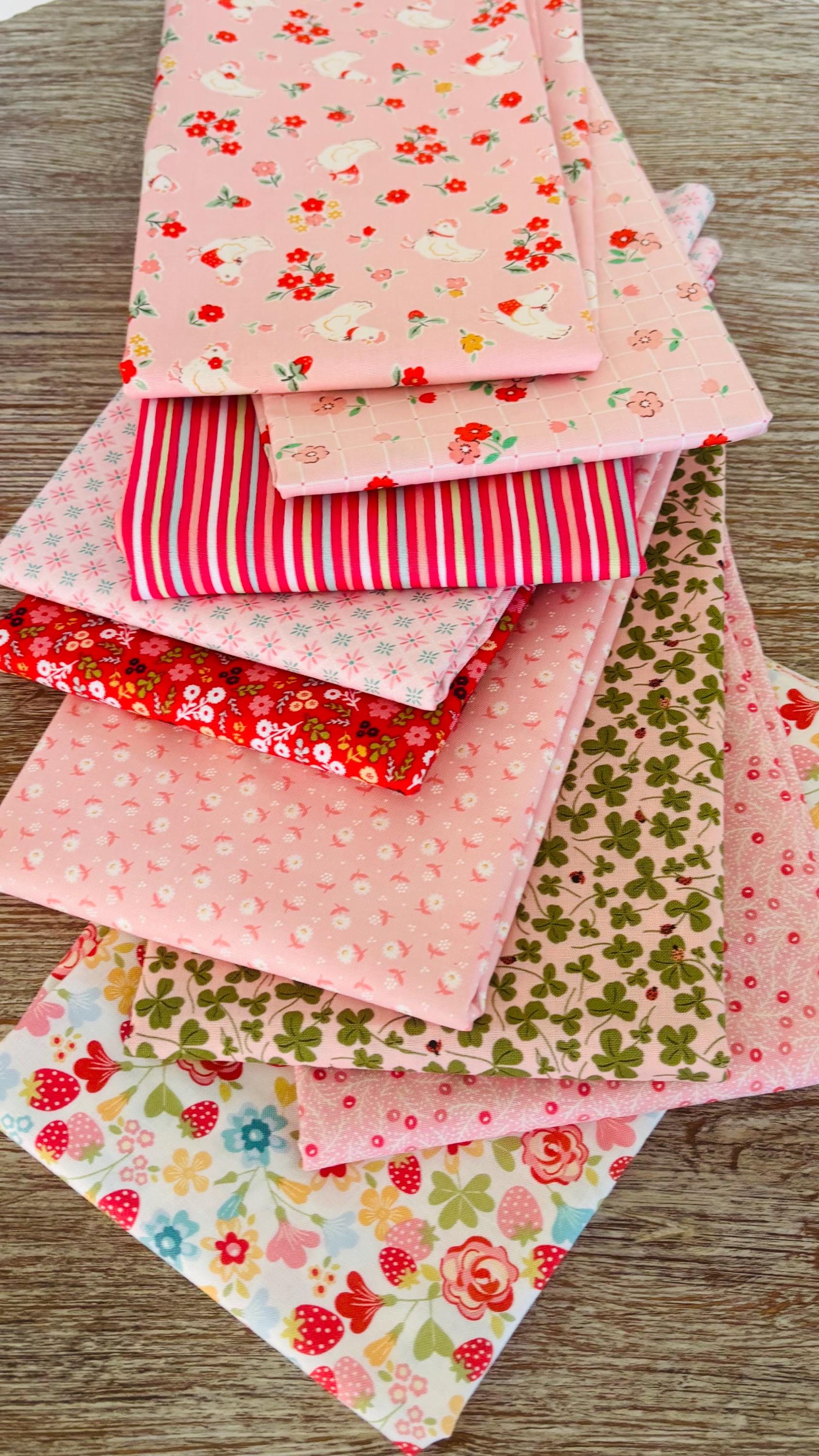 Best of Poppie Pink - red - 9 fat quarter bundle - Poppie Cotton
