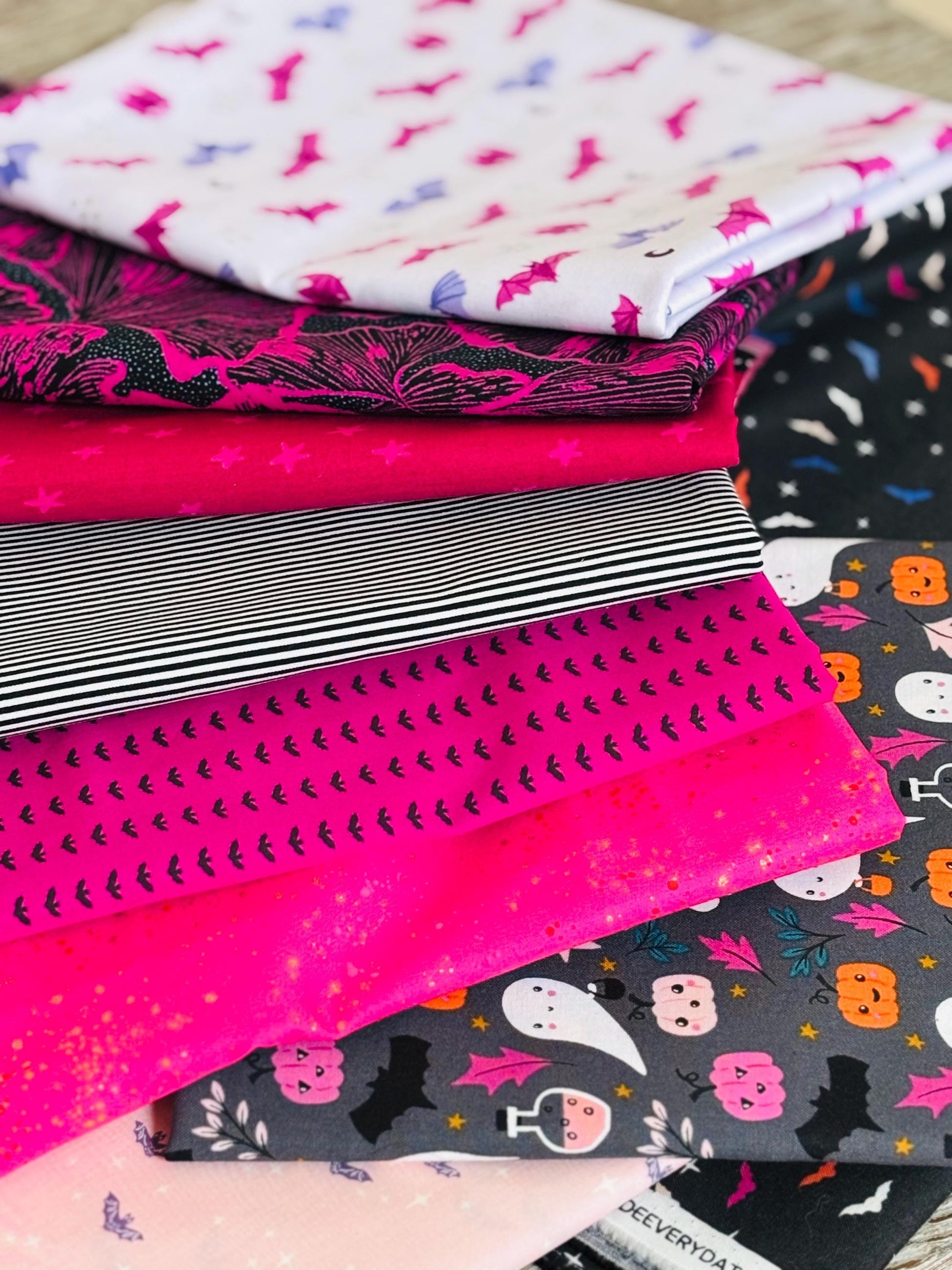 Halloween I am batty about you - 9 fat quarter bundle - witch